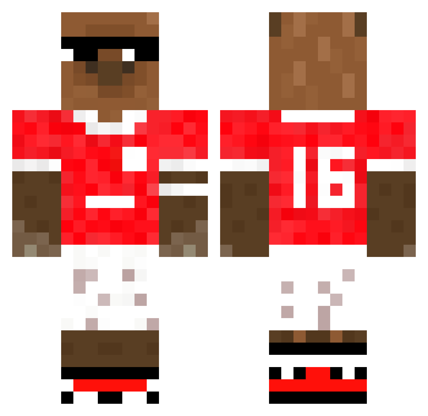 MenorrQuente Minecraft skin, front and back view
