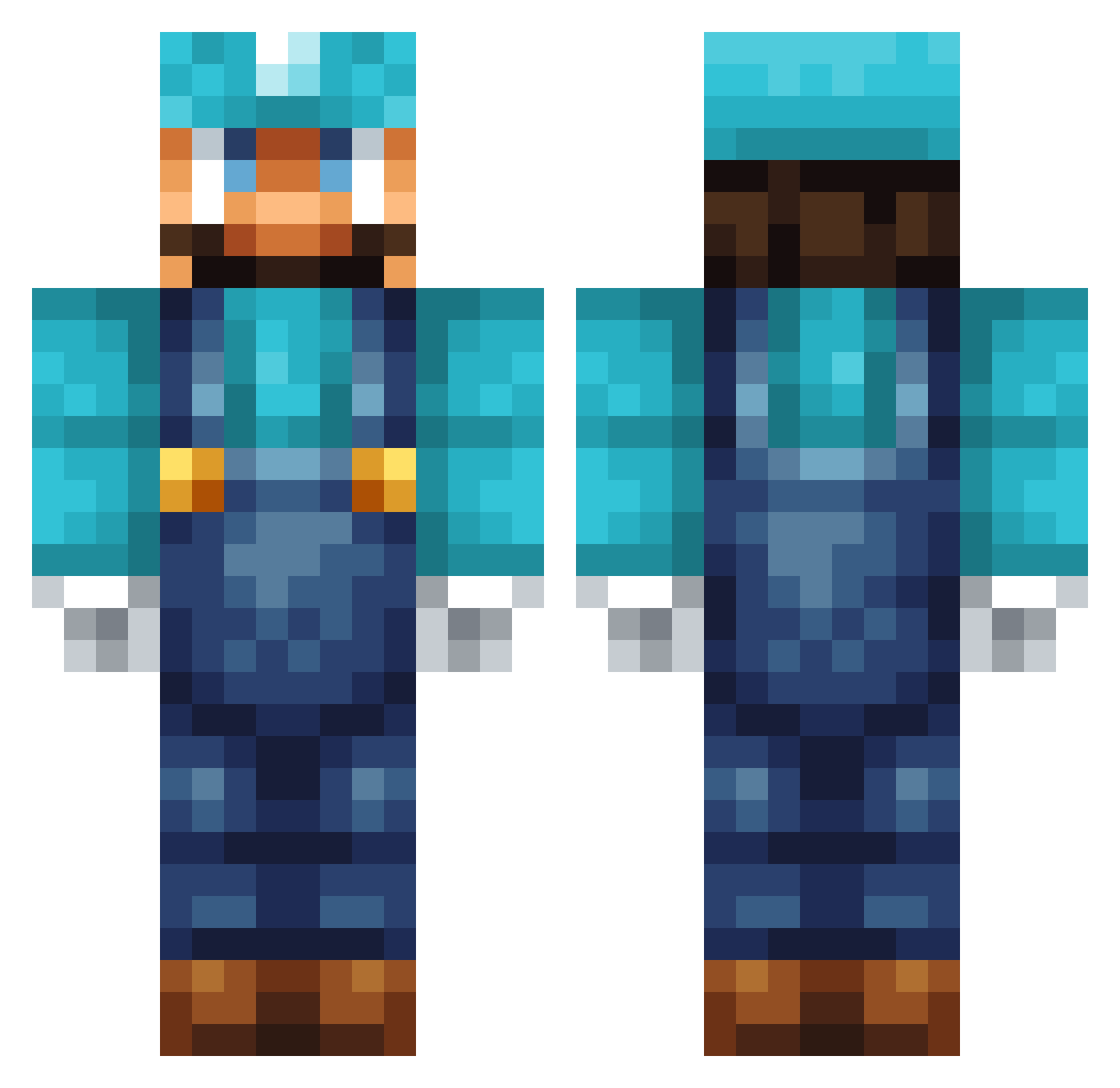 TMolter Minecraft skin, front and back view