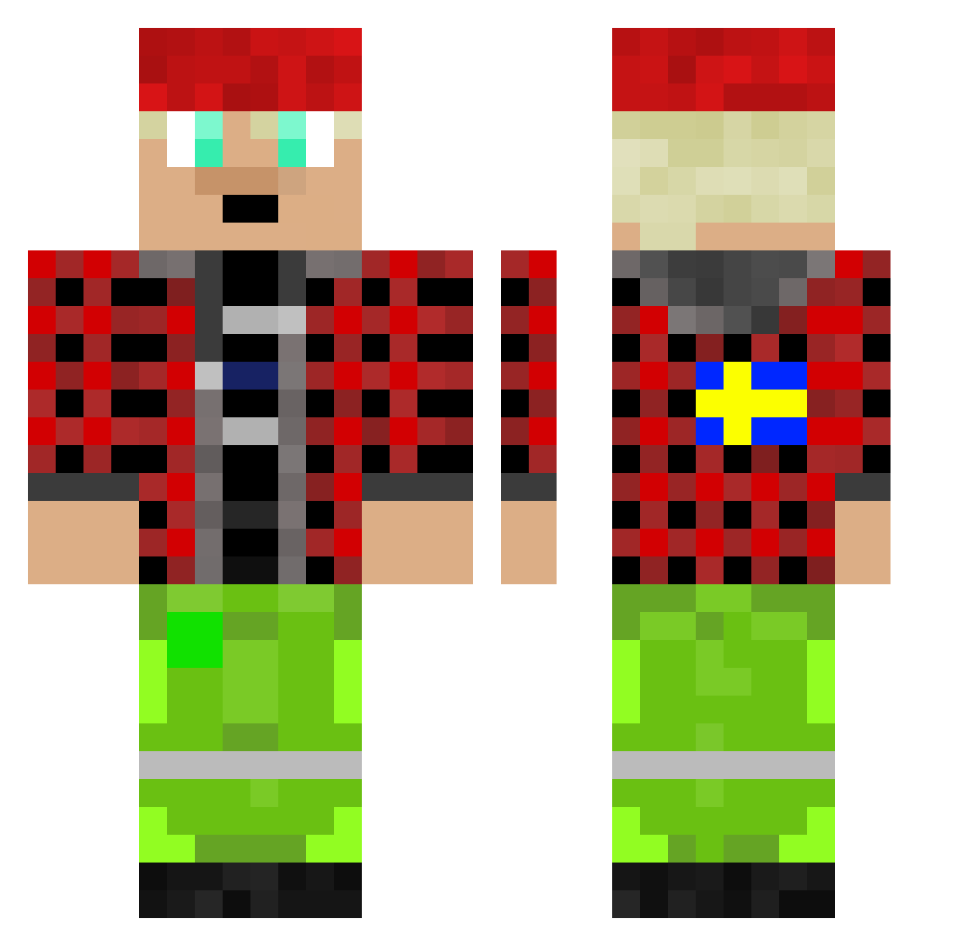 persepelle Minecraft skin, front and back view