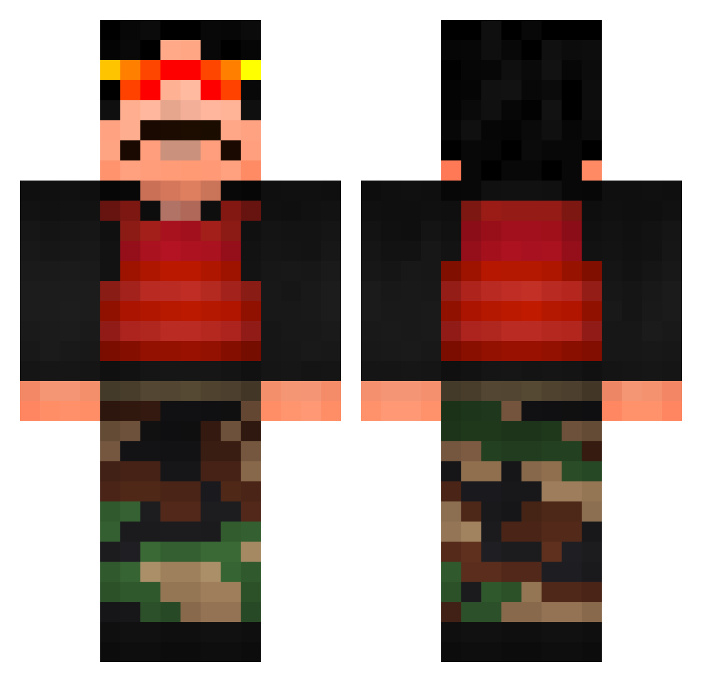 Mtvtt123 Minecraft skin, front and back view