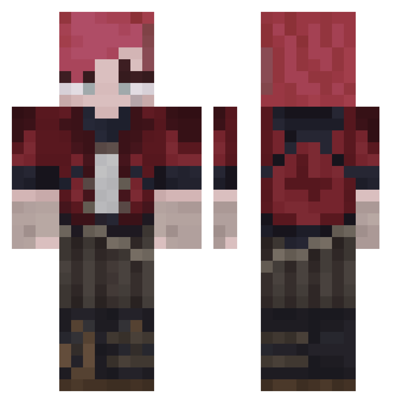 X_ZuZu Minecraft skin, front and back view