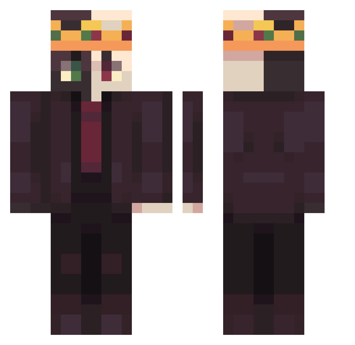wengr Minecraft skin, front and back view