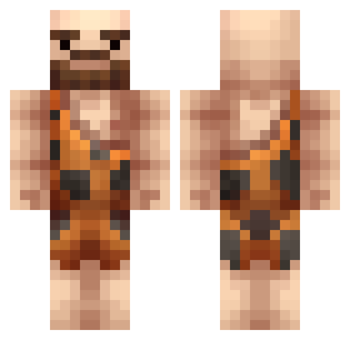 Jens00 Minecraft skin, front and back view