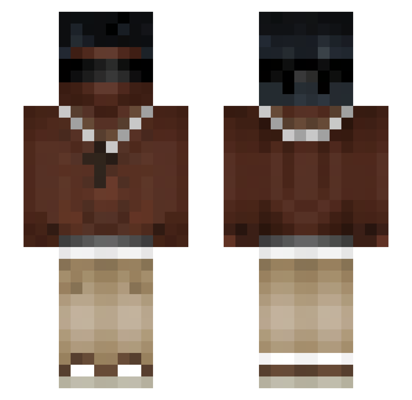 YArtzr_ Minecraft skin, front and back view