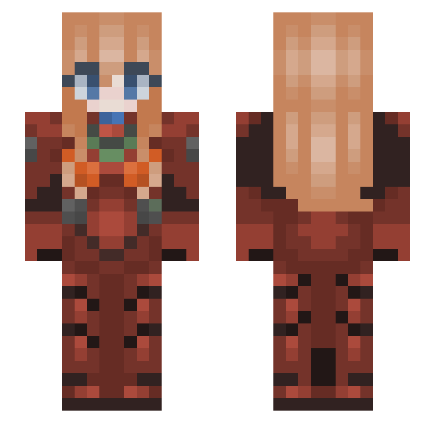 jasonary Minecraft skin, front and back view