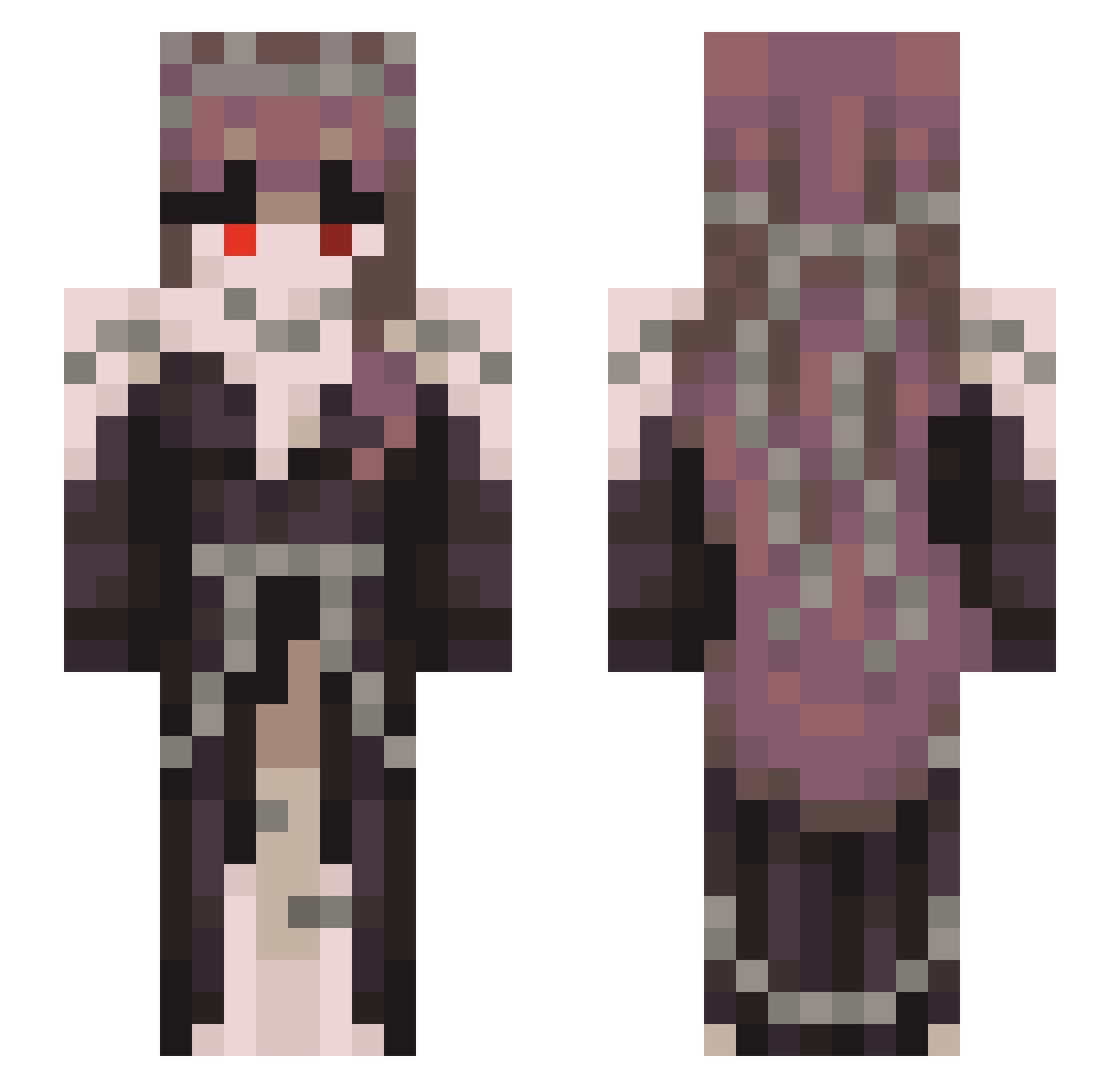 Ylaidan Minecraft skin, front and back view