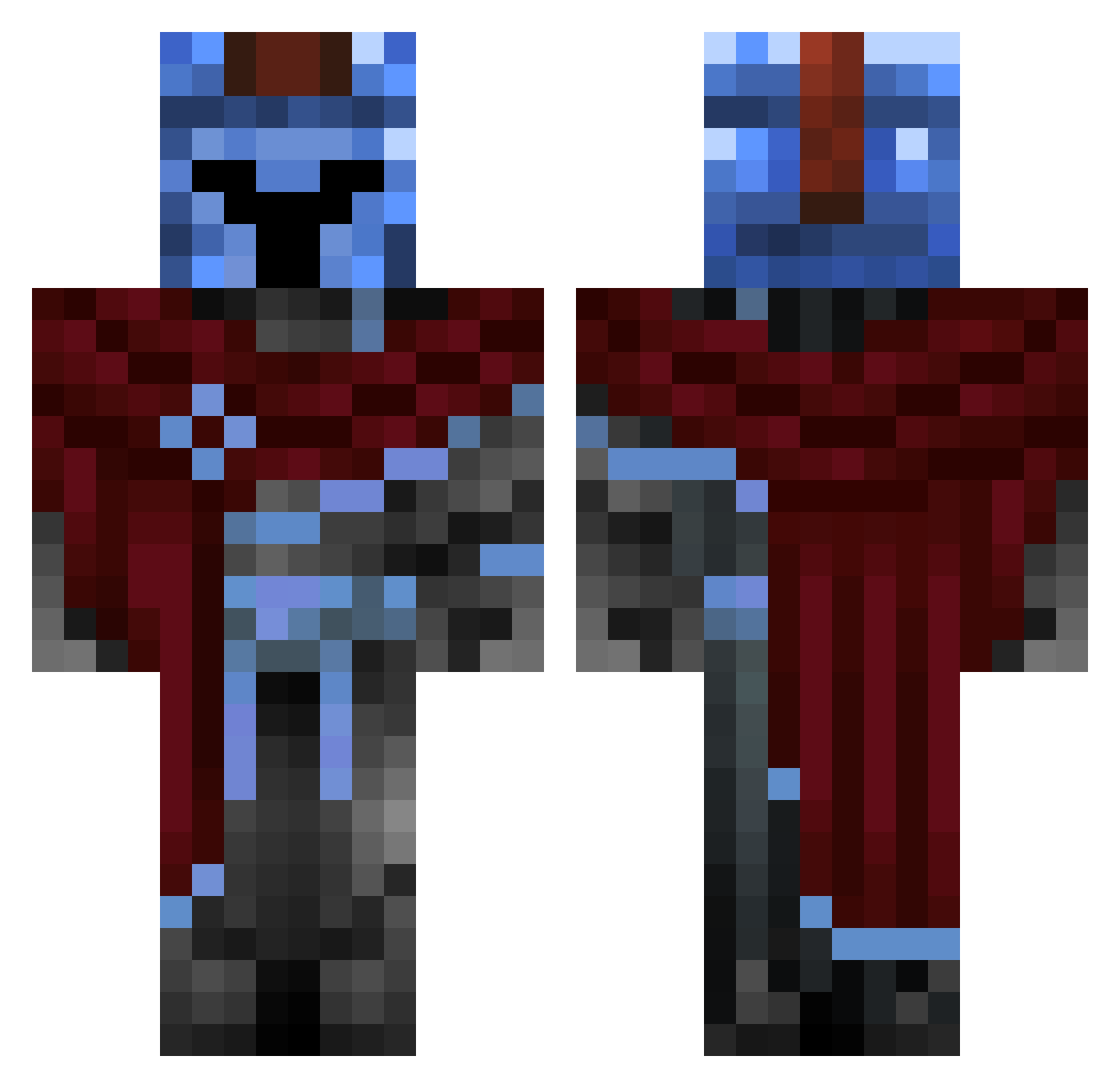 xxende Minecraft skin, front and back view