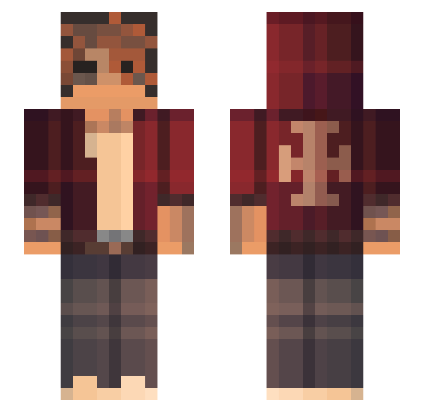 NxToxic Minecraft skin, front and back view