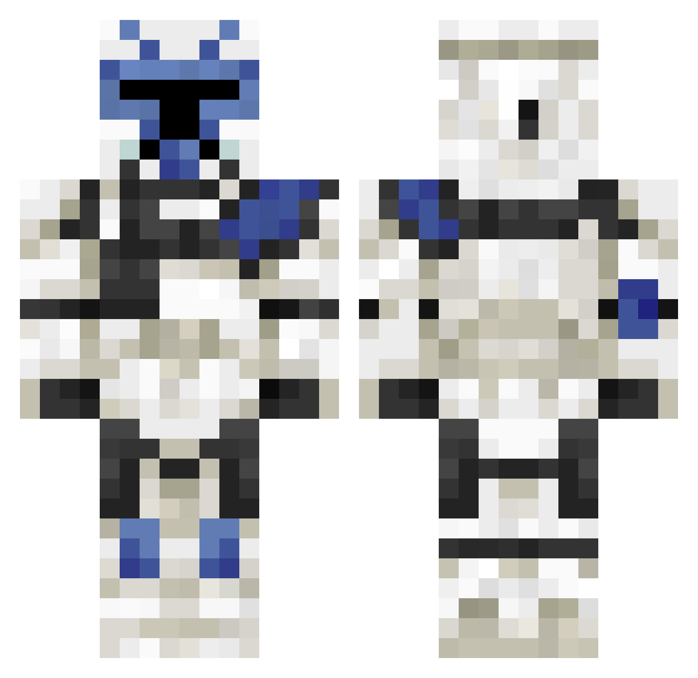 Frosty1p Minecraft skin, front and back view