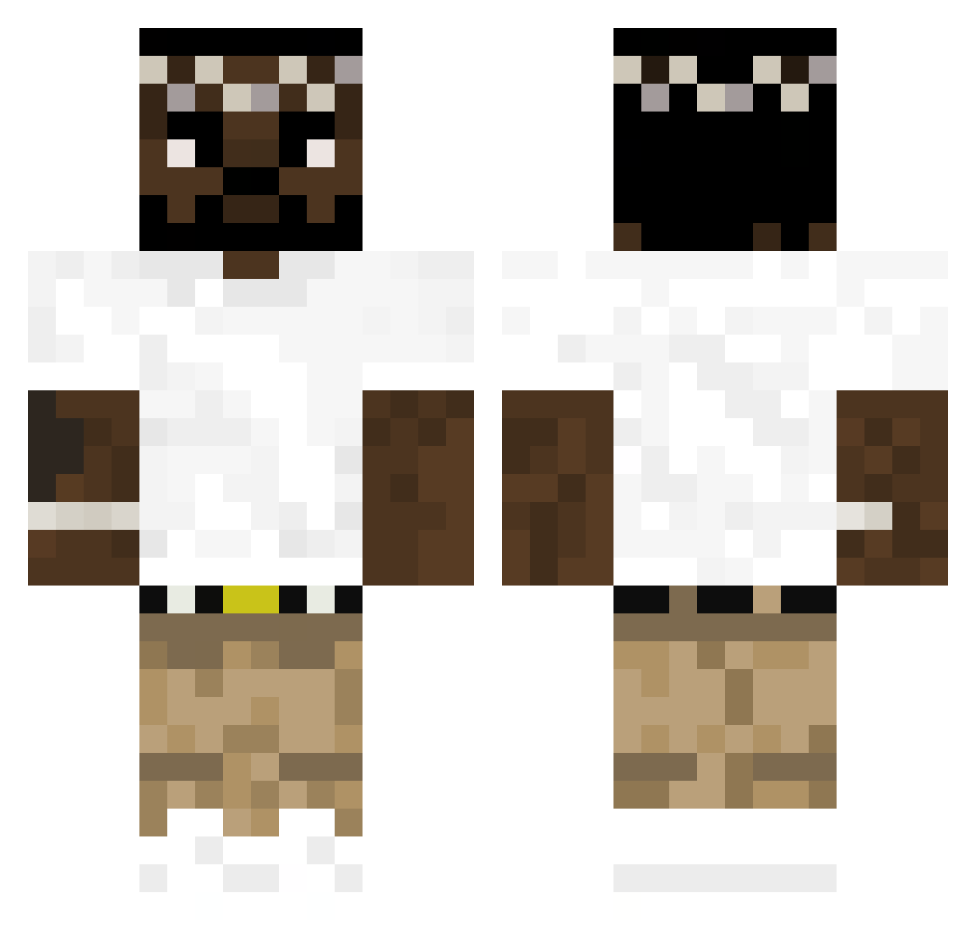 Jaked12d Minecraft skin, front and back view