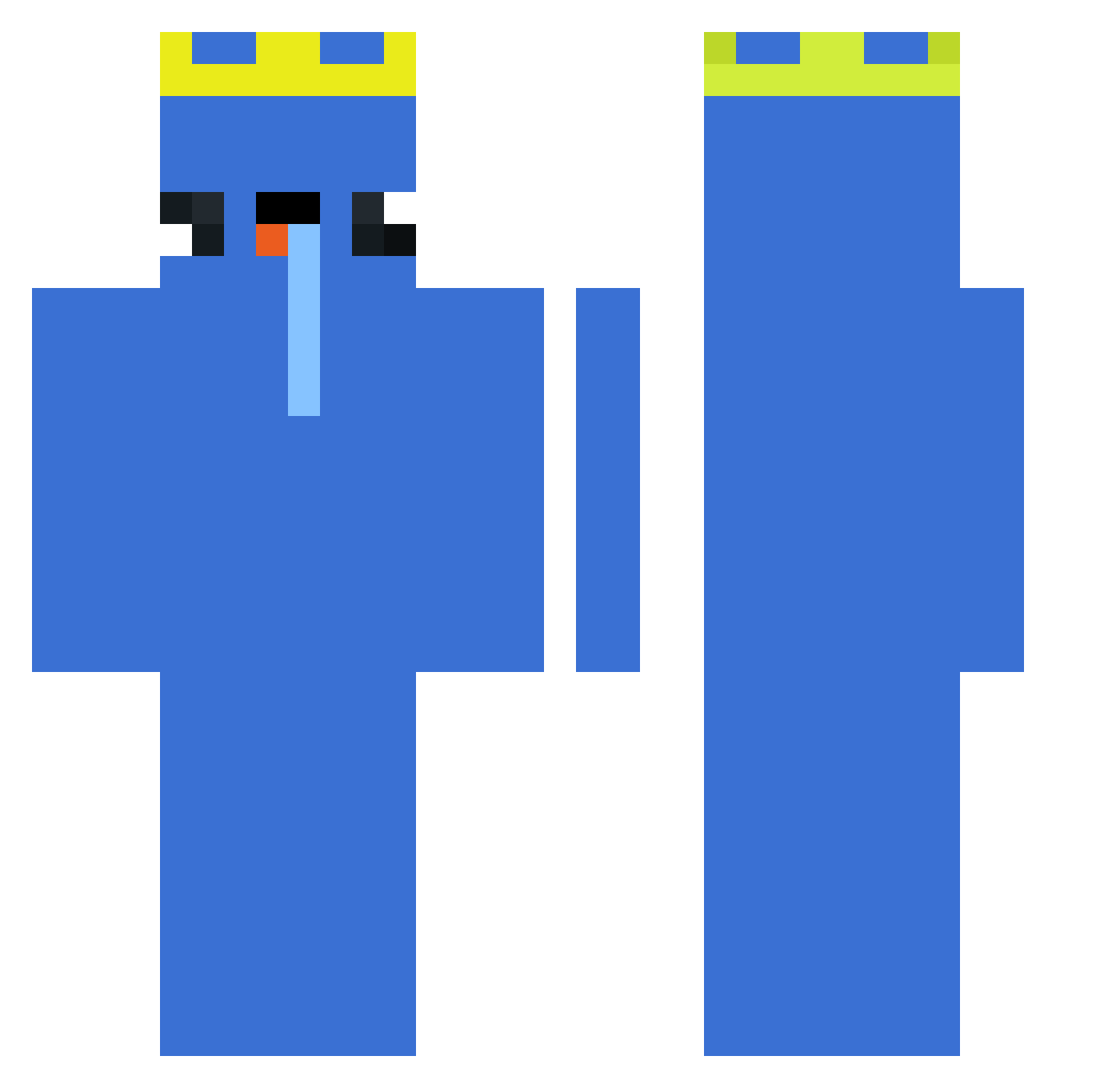 CertiO2 Minecraft skin, front and back view