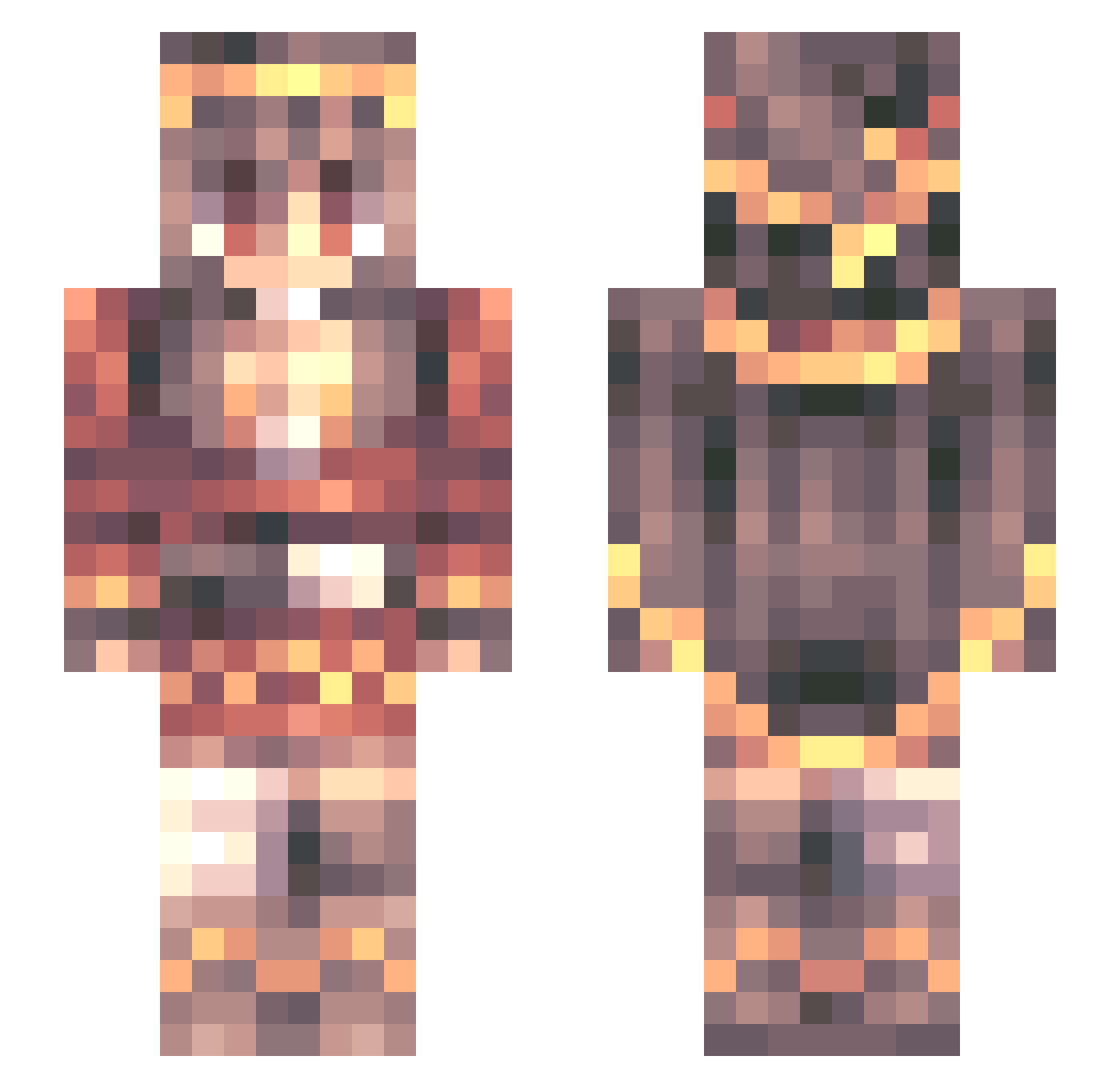 BlackXenoDraco Minecraft skin, front and back view