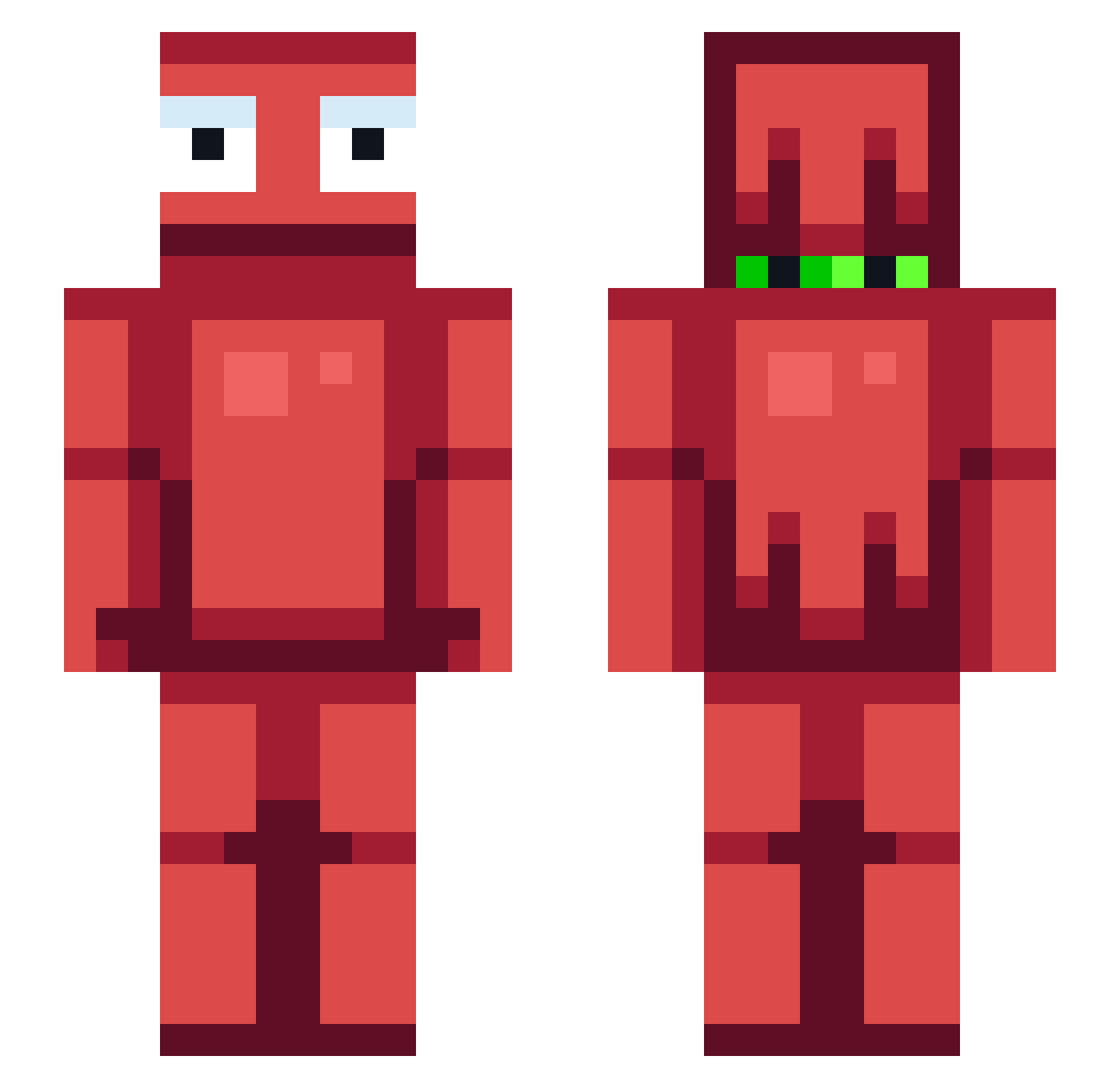 BasFumon Minecraft skin, front and back view