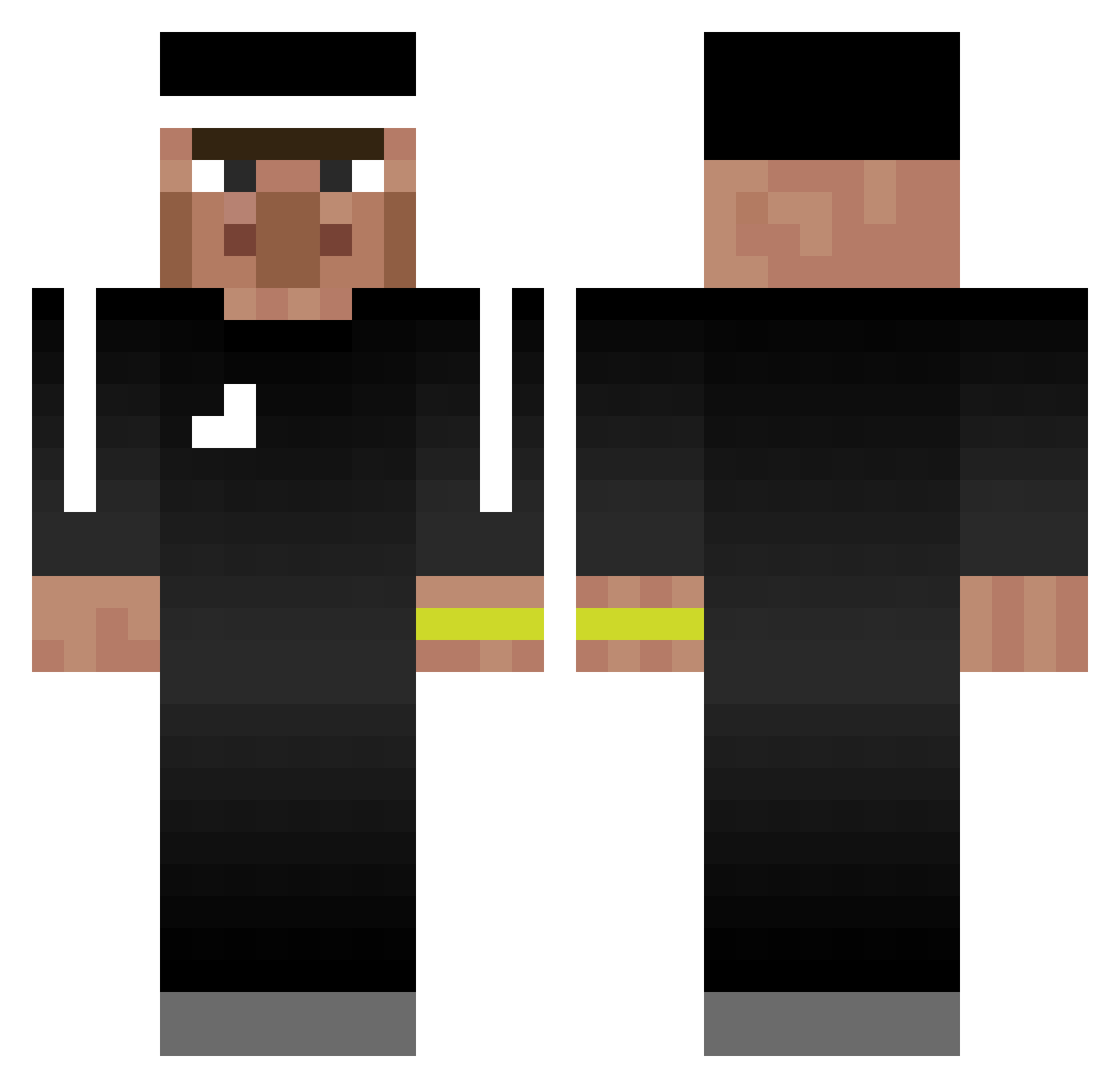 upprcut Minecraft skin, front and back view