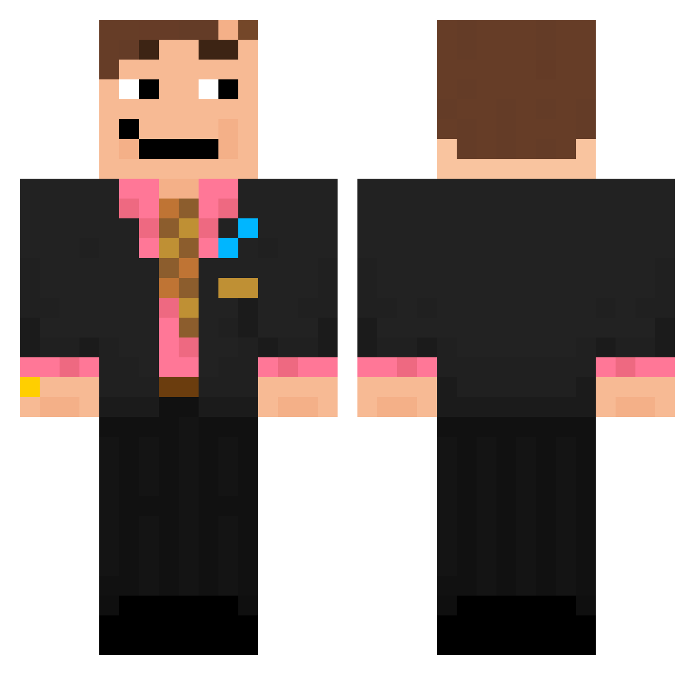 wloxusius Minecraft skin, front and back view