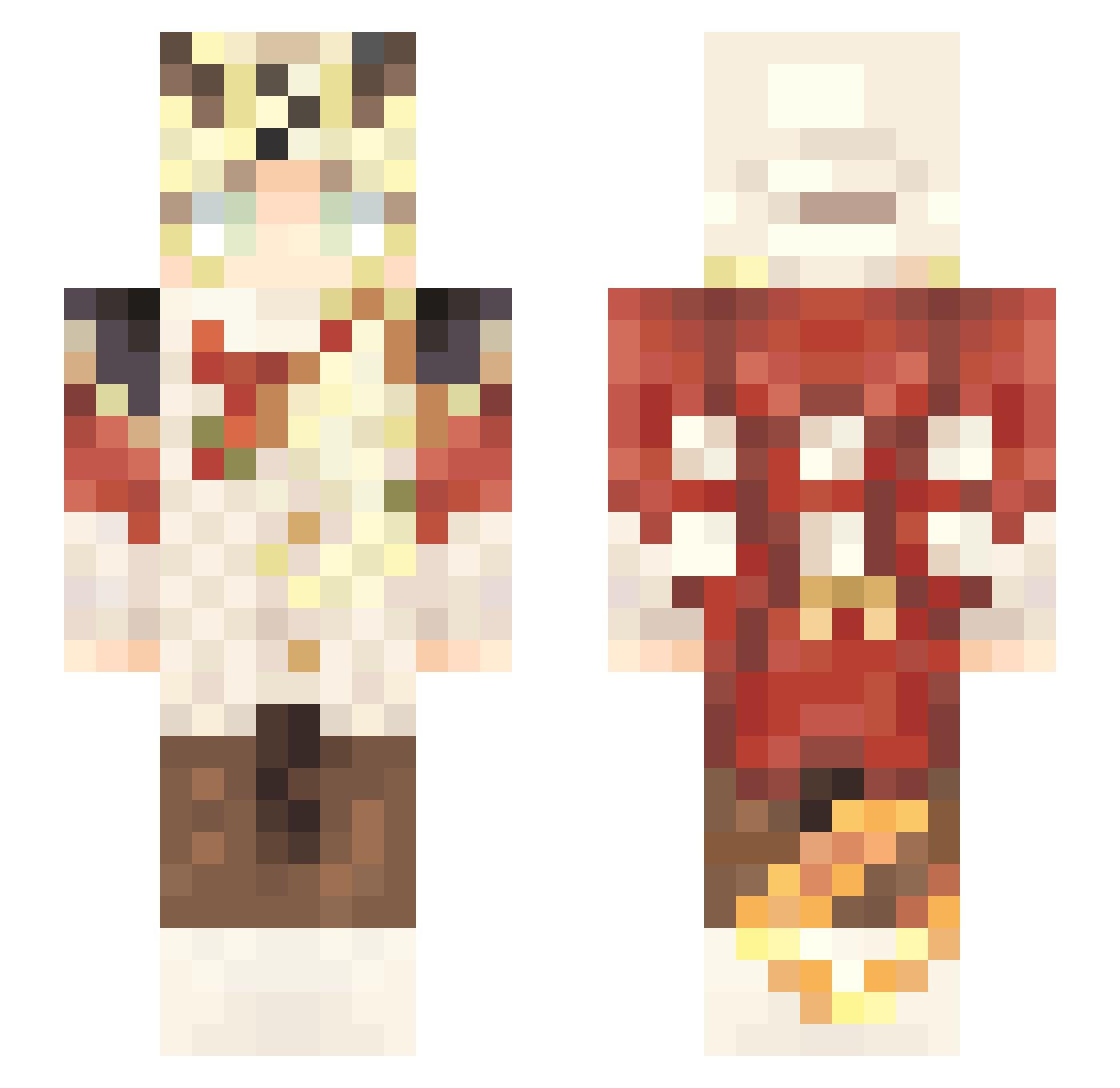 thornbrook Minecraft skin, front and back view