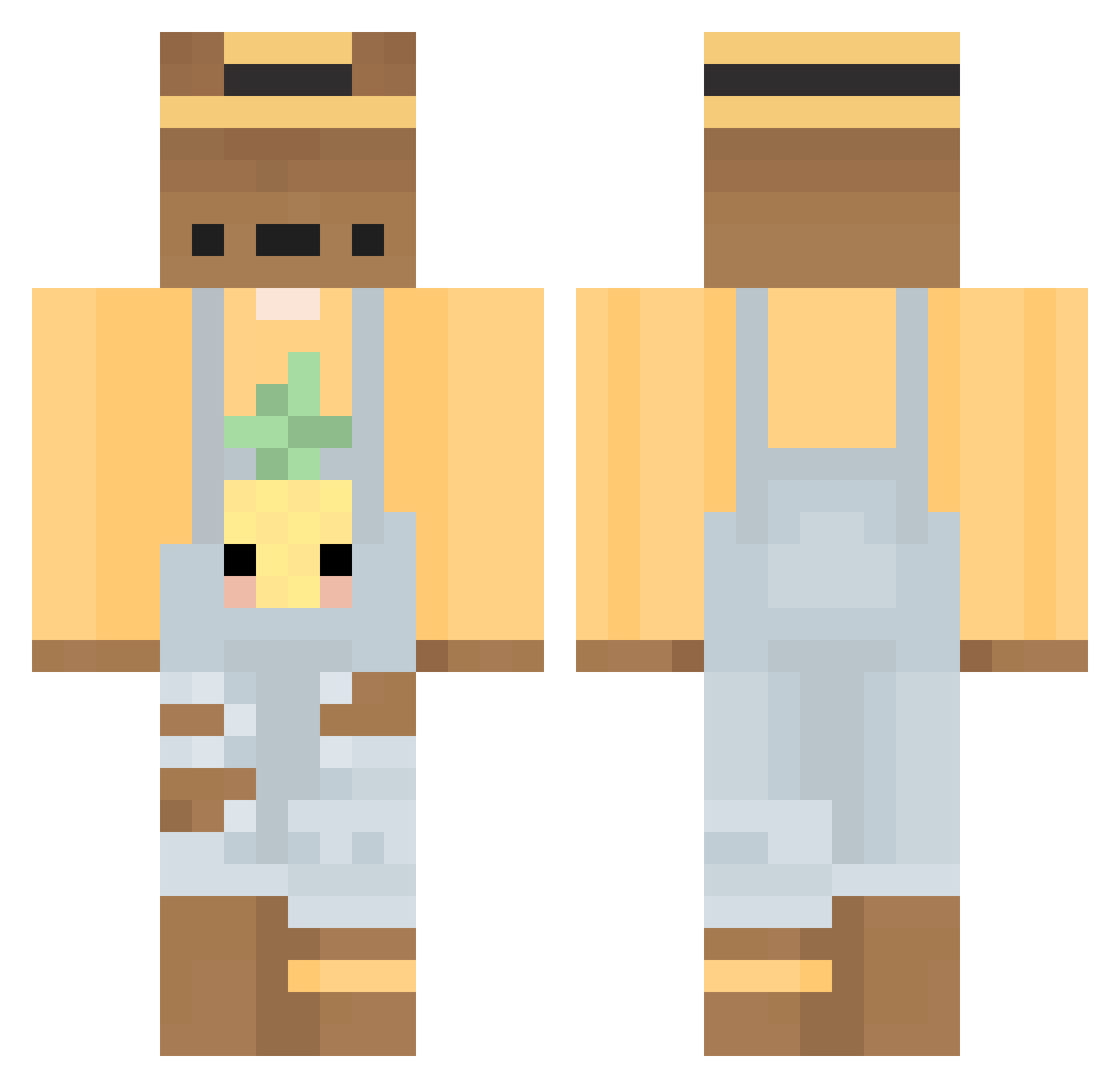 underw6ter Minecraft skin, front and back view