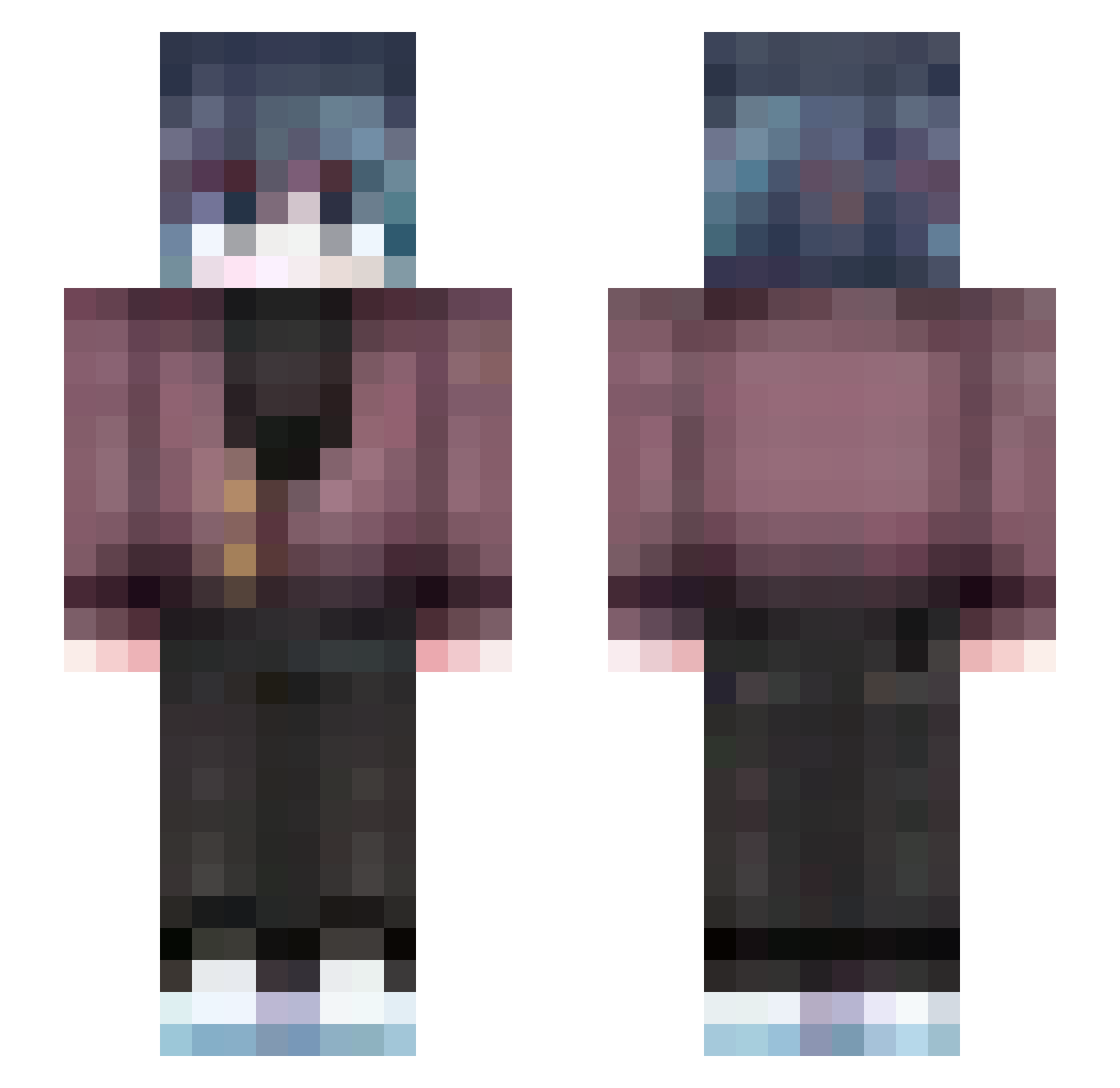 kawaiixgaming Minecraft skin, front and back view