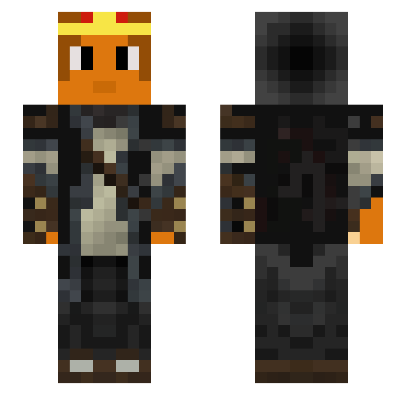 Sneaky_Temby Minecraft skin, front and back view