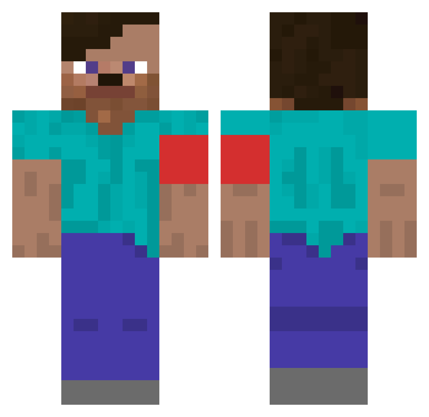 Johny09 Minecraft skin, front and back view