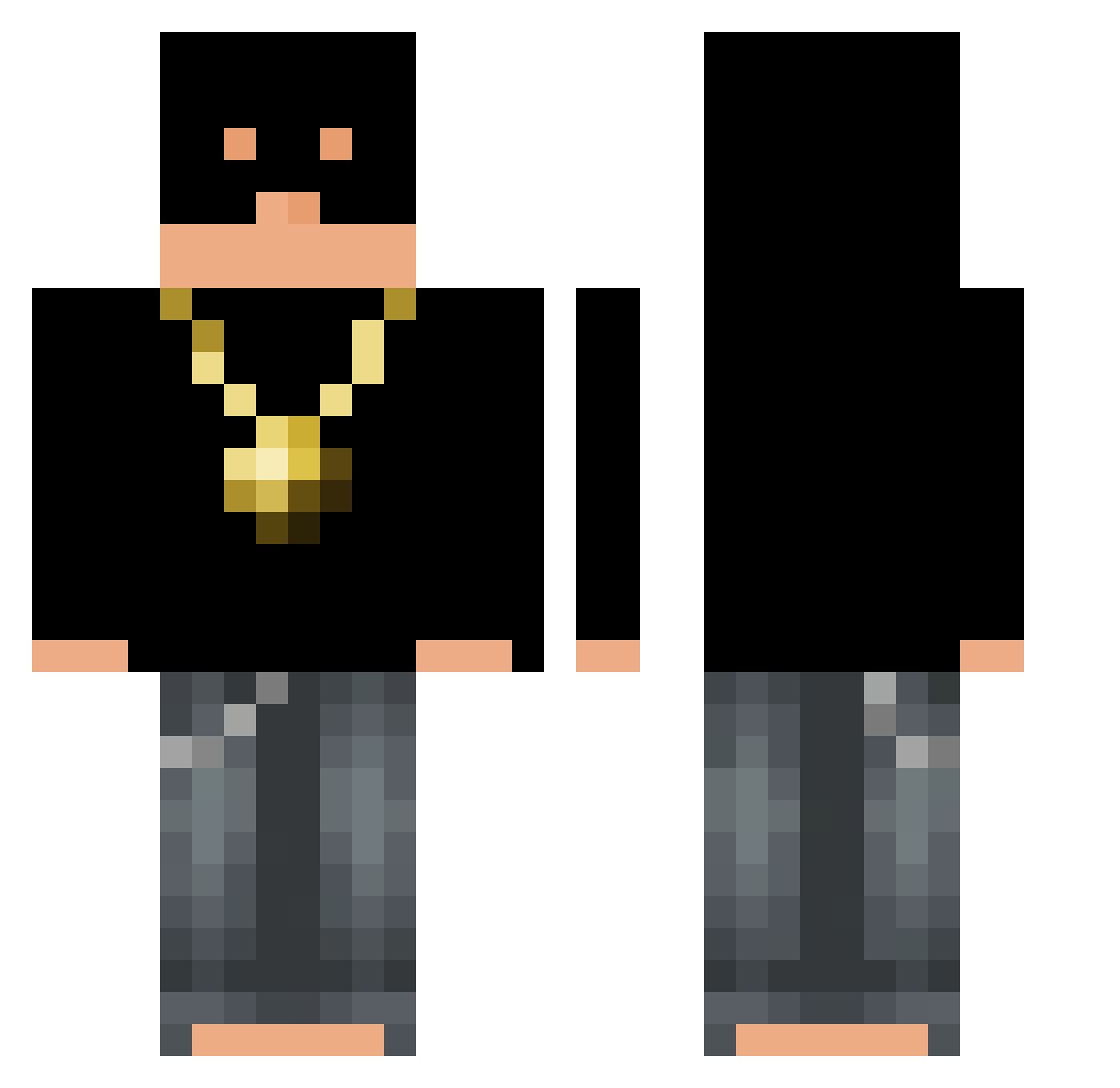 MrStevenX Minecraft skin, front and back view