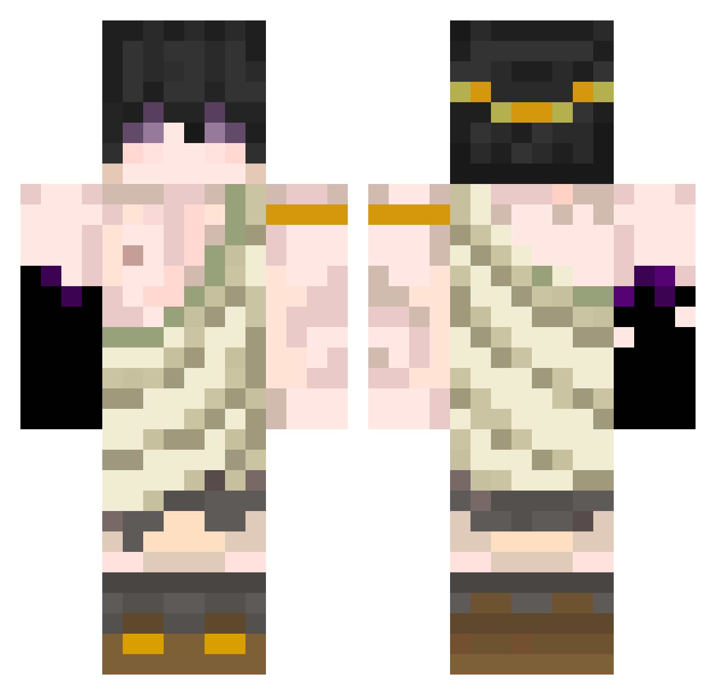 S30UI Minecraft skin, front and back view