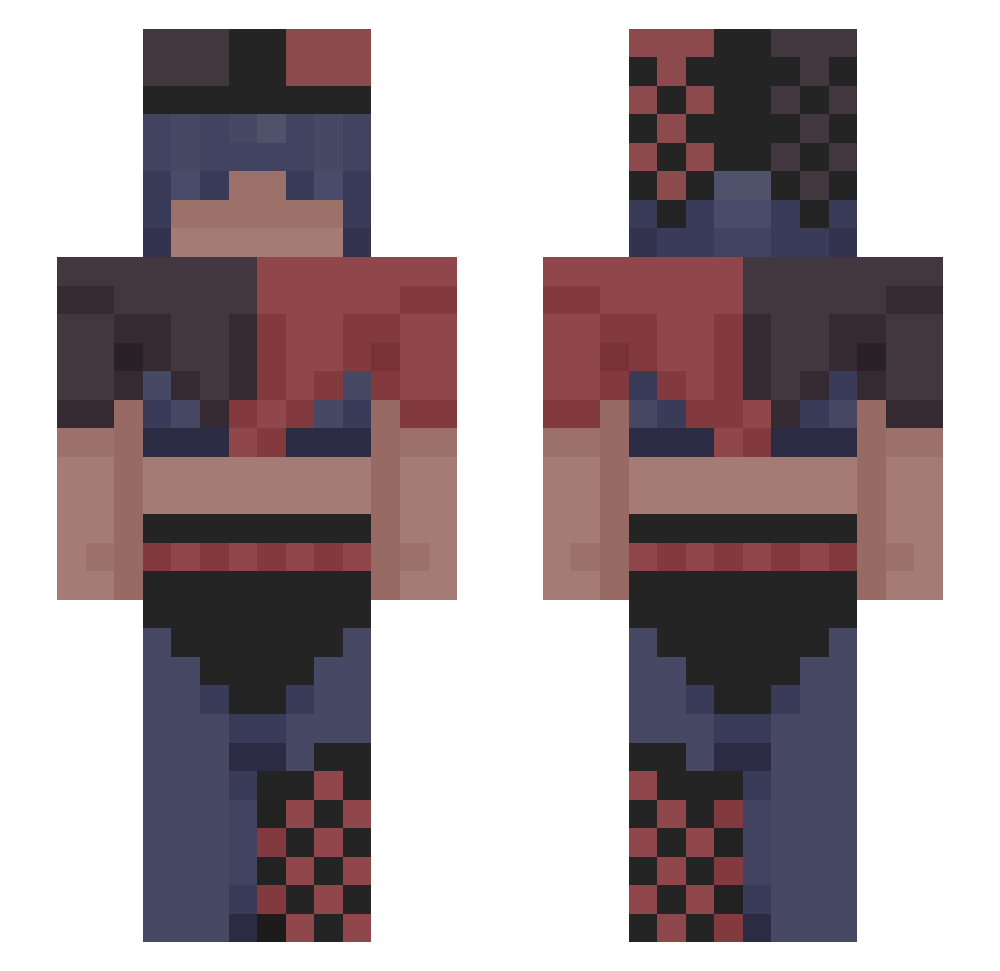 FearAndDelight_ Minecraft skin, front and back view