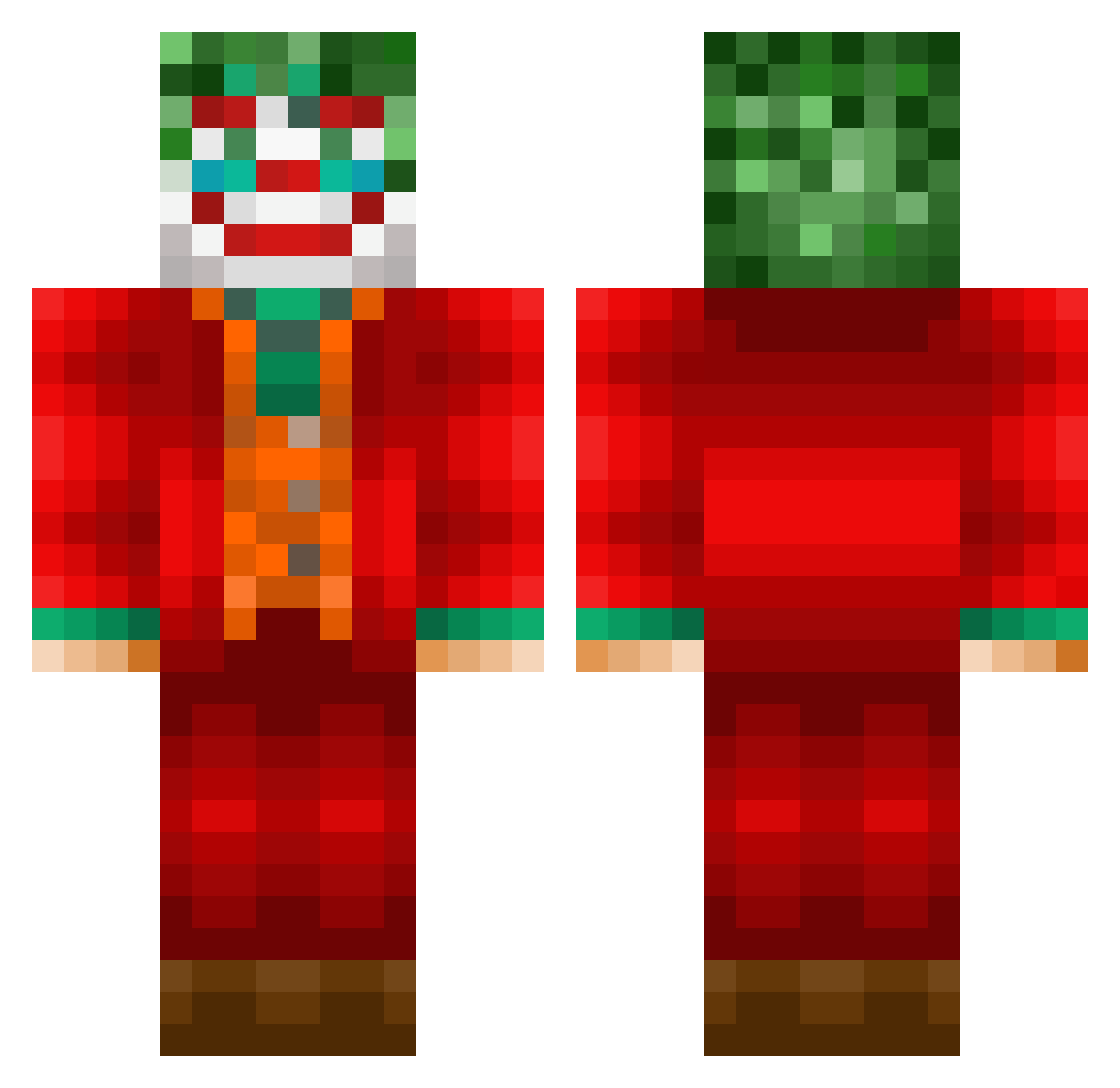 FluencyMC Minecraft skin, front and back view