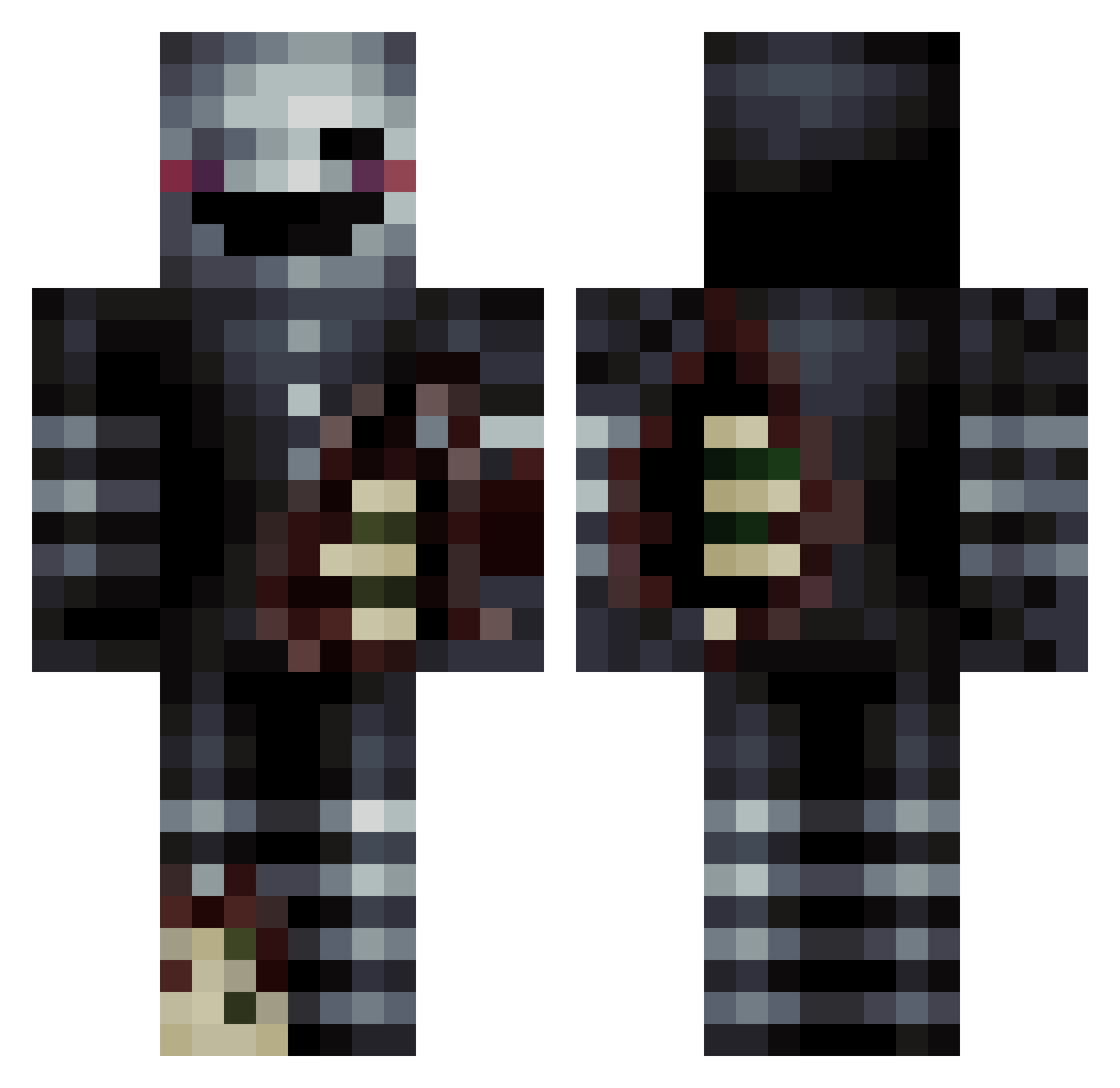 FireSaw Minecraft skin, front and back view