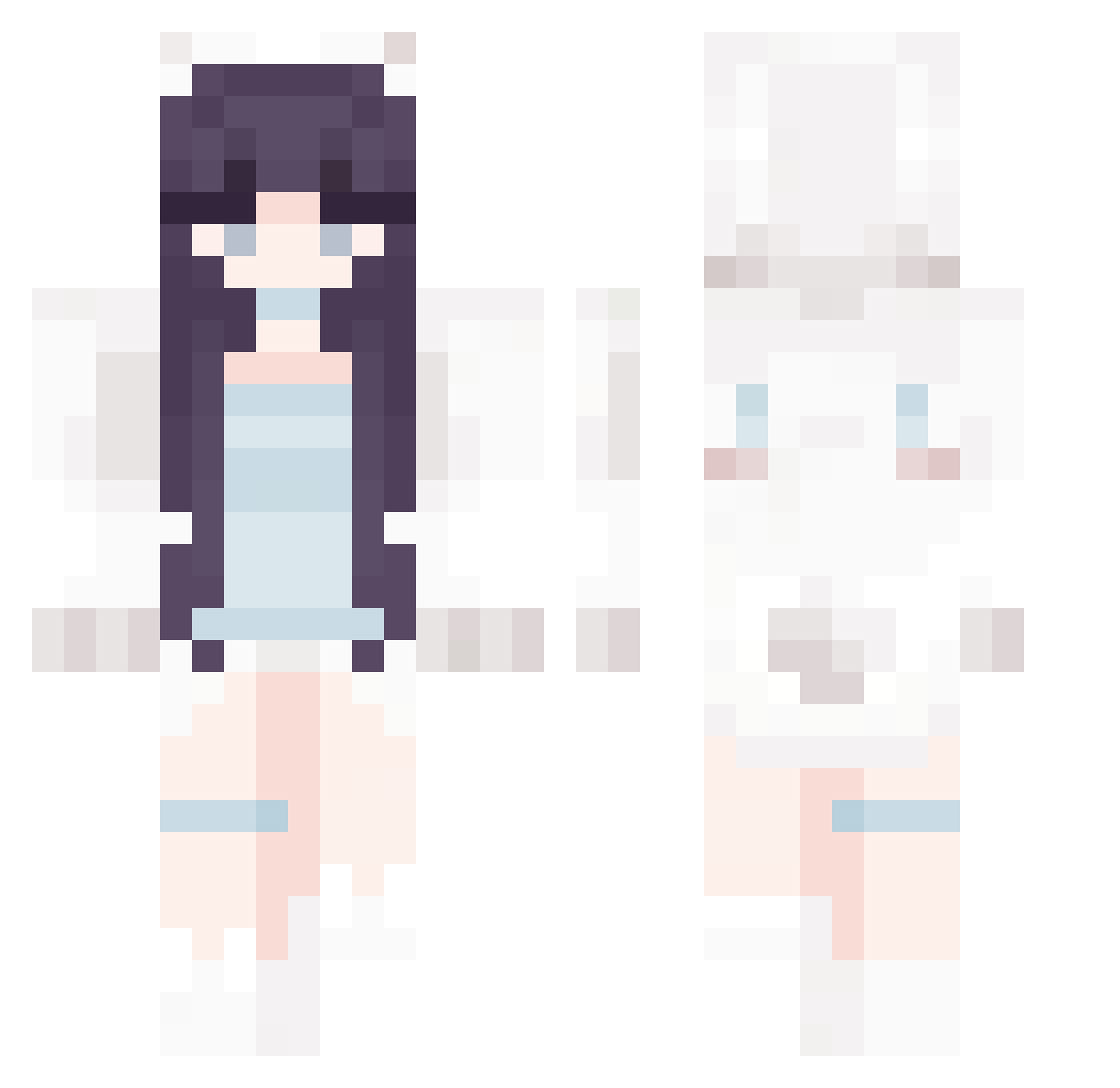 AoiUwU Minecraft skin, front and back view
