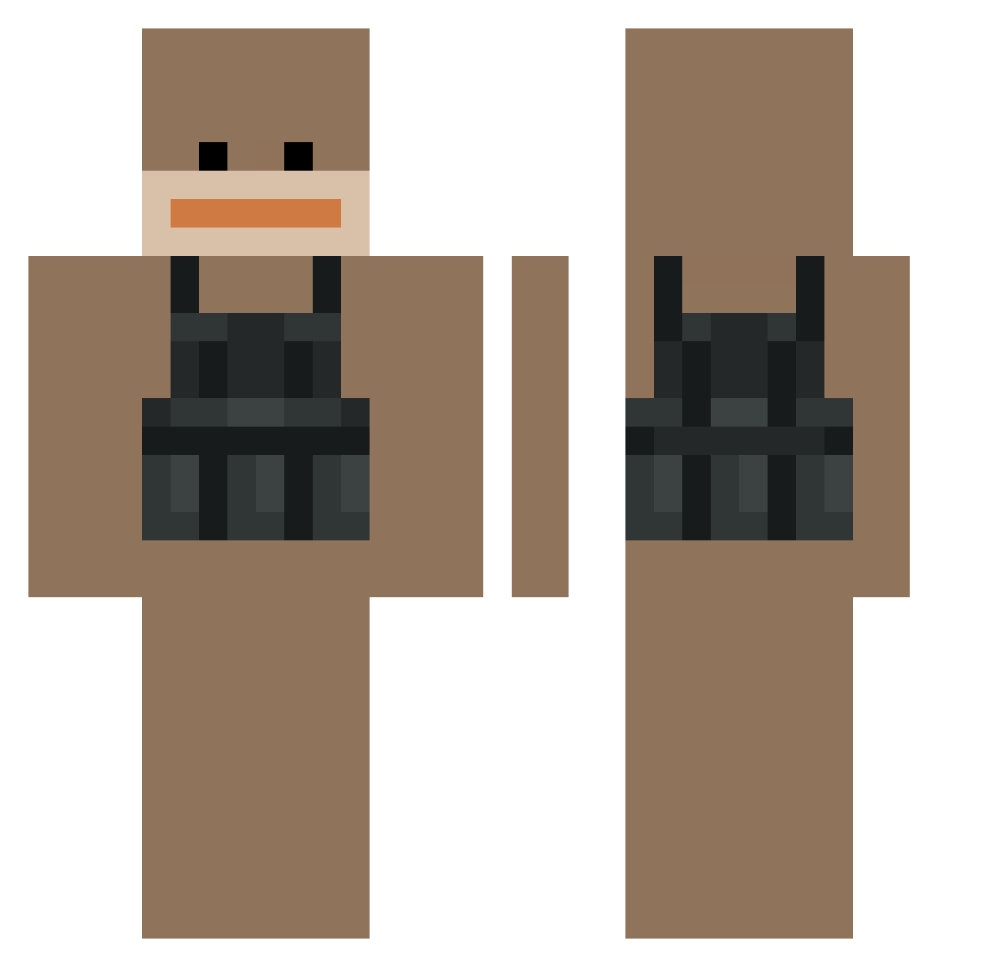 StuKit Minecraft skin, front and back view