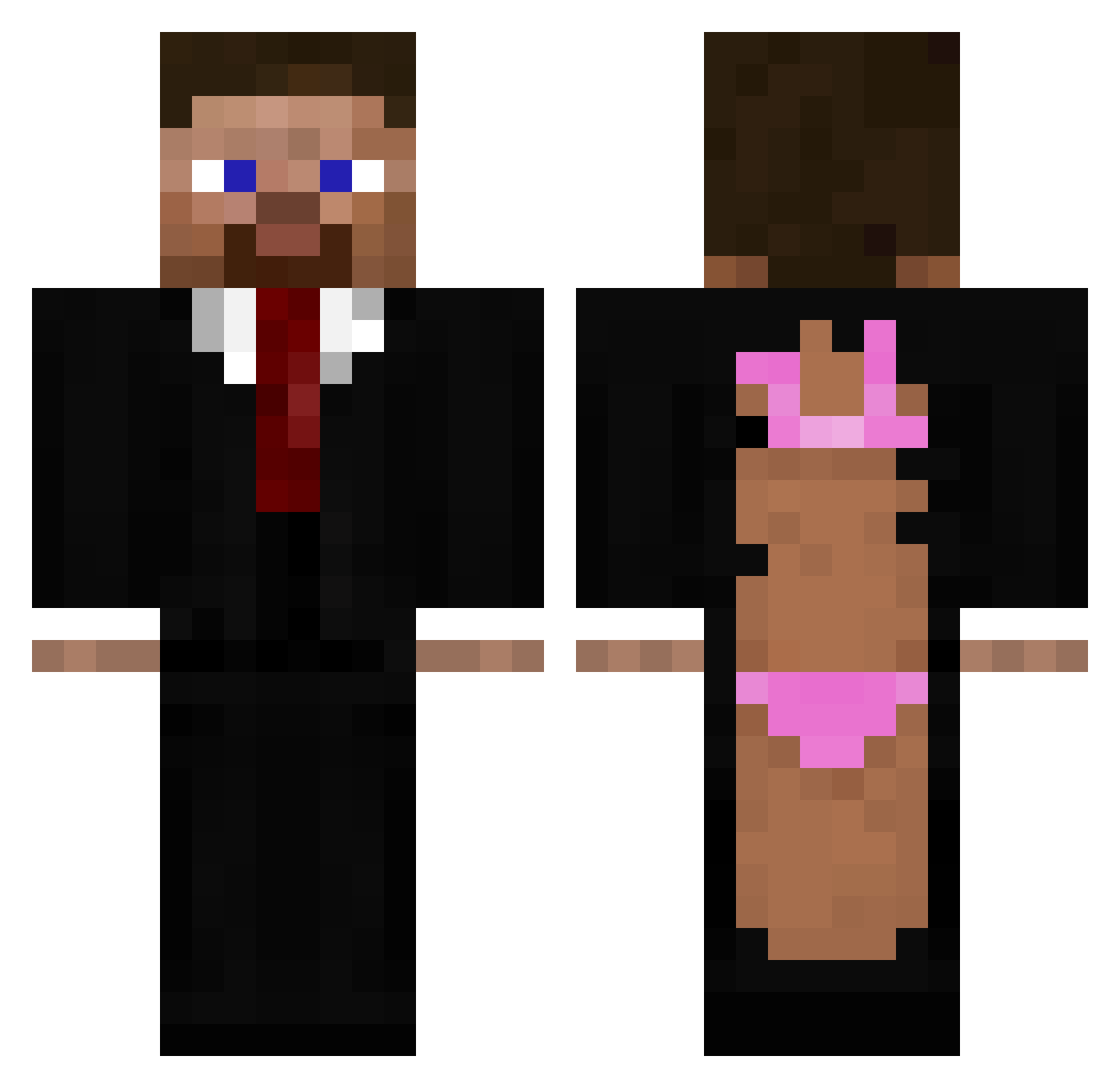 Pman0628 Minecraft skin, front and back view