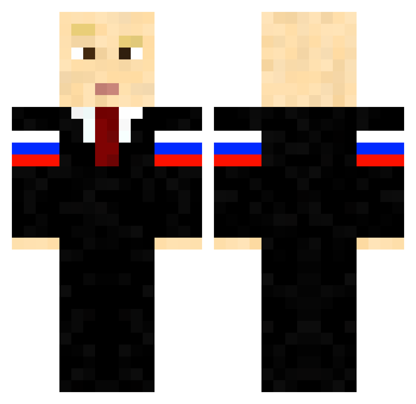 Takakio1 Minecraft skin, front and back view
