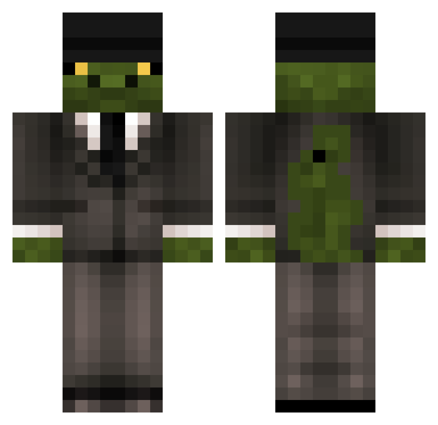 Ematuasto Minecraft skin, front and back view
