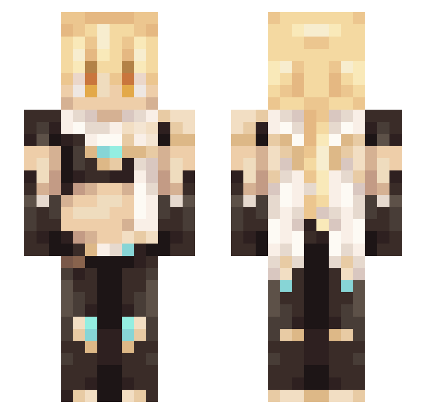 idxYT Minecraft skin, front and back view