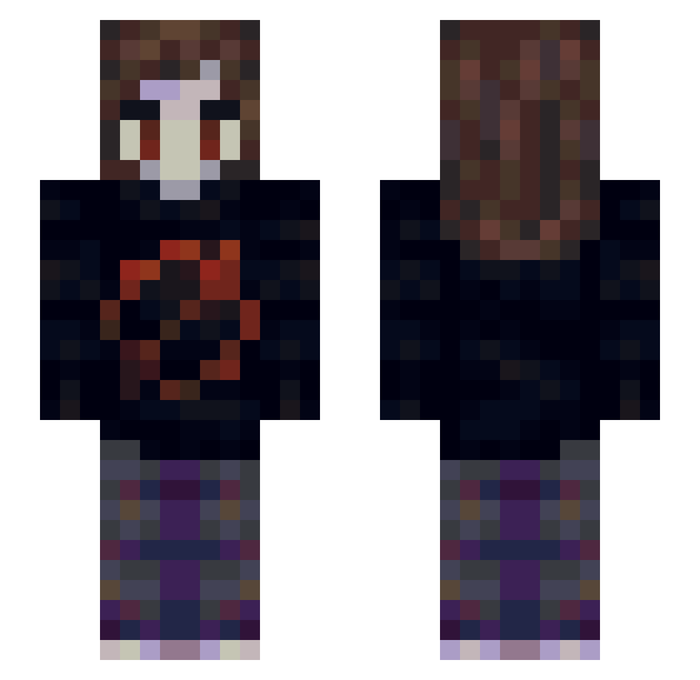 MaximumZeus Minecraft skin, front and back view