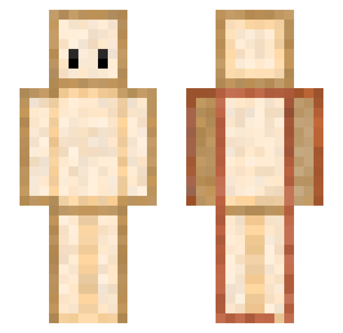 Hotiii Minecraft skin, front and back view