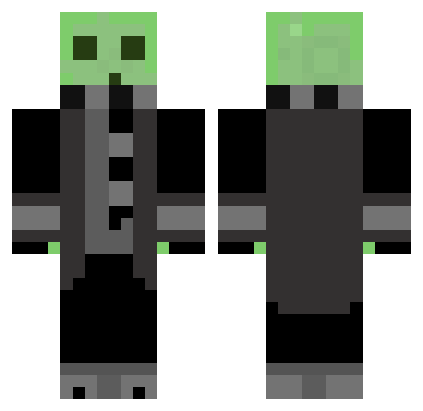 StackedMucus Minecraft skin, front and back view