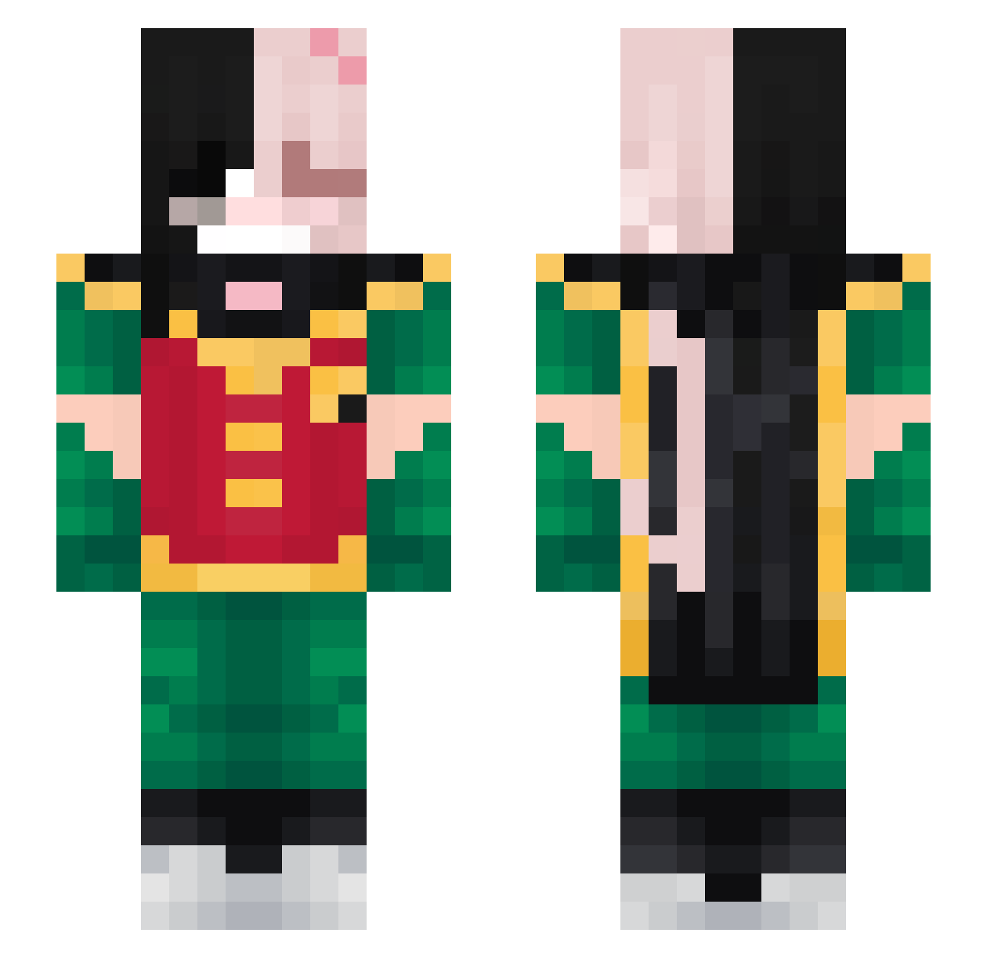 MarsyBloom Minecraft skin, front and back view