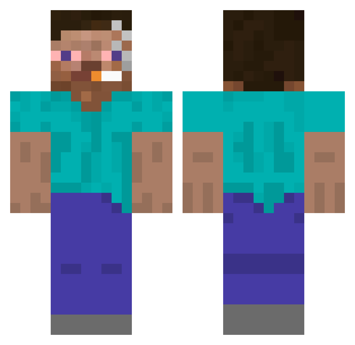 ClevasCristo Minecraft skin, front and back view