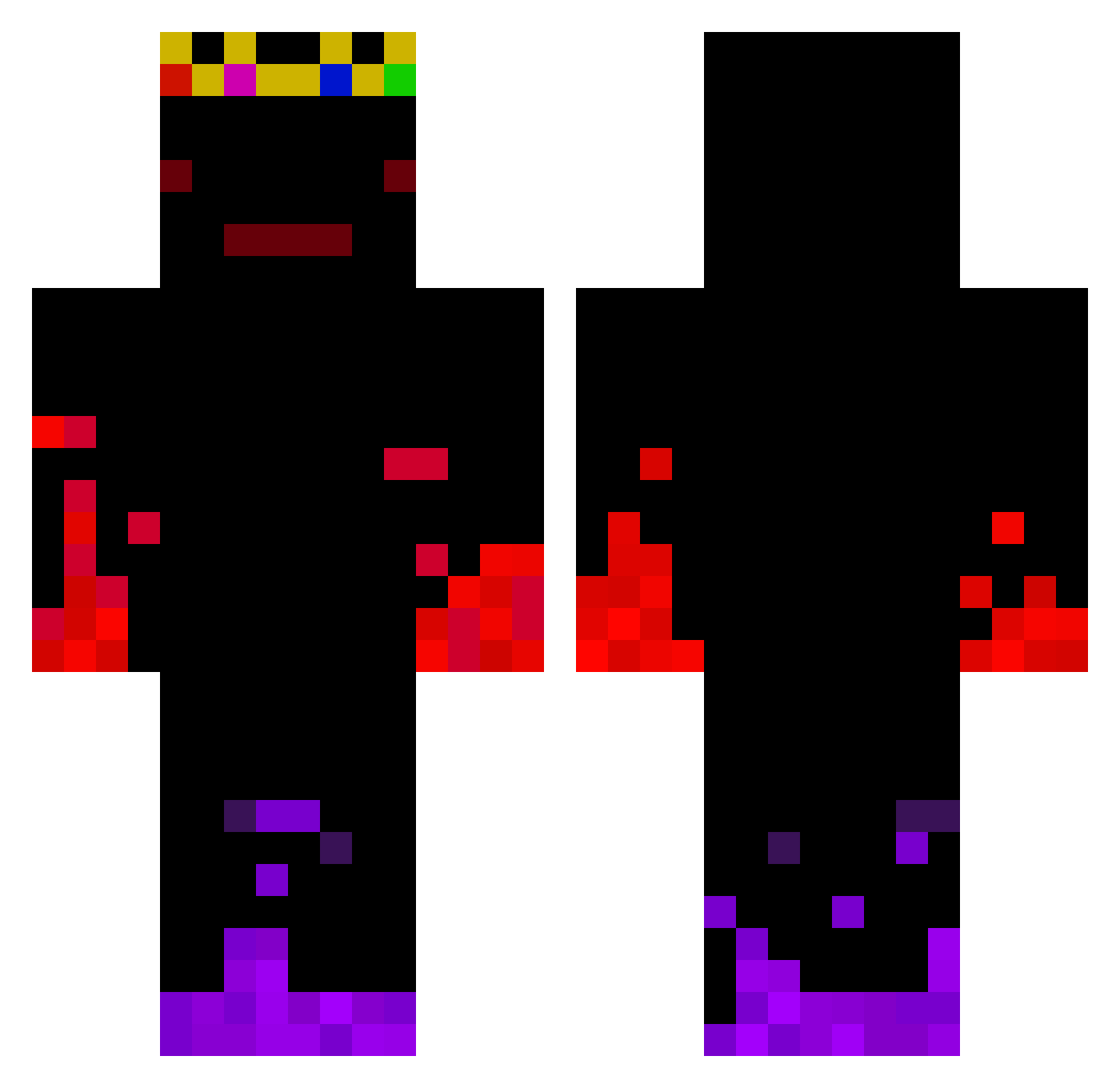xX_PRISMATIC_Xx Minecraft skin, front and back view
