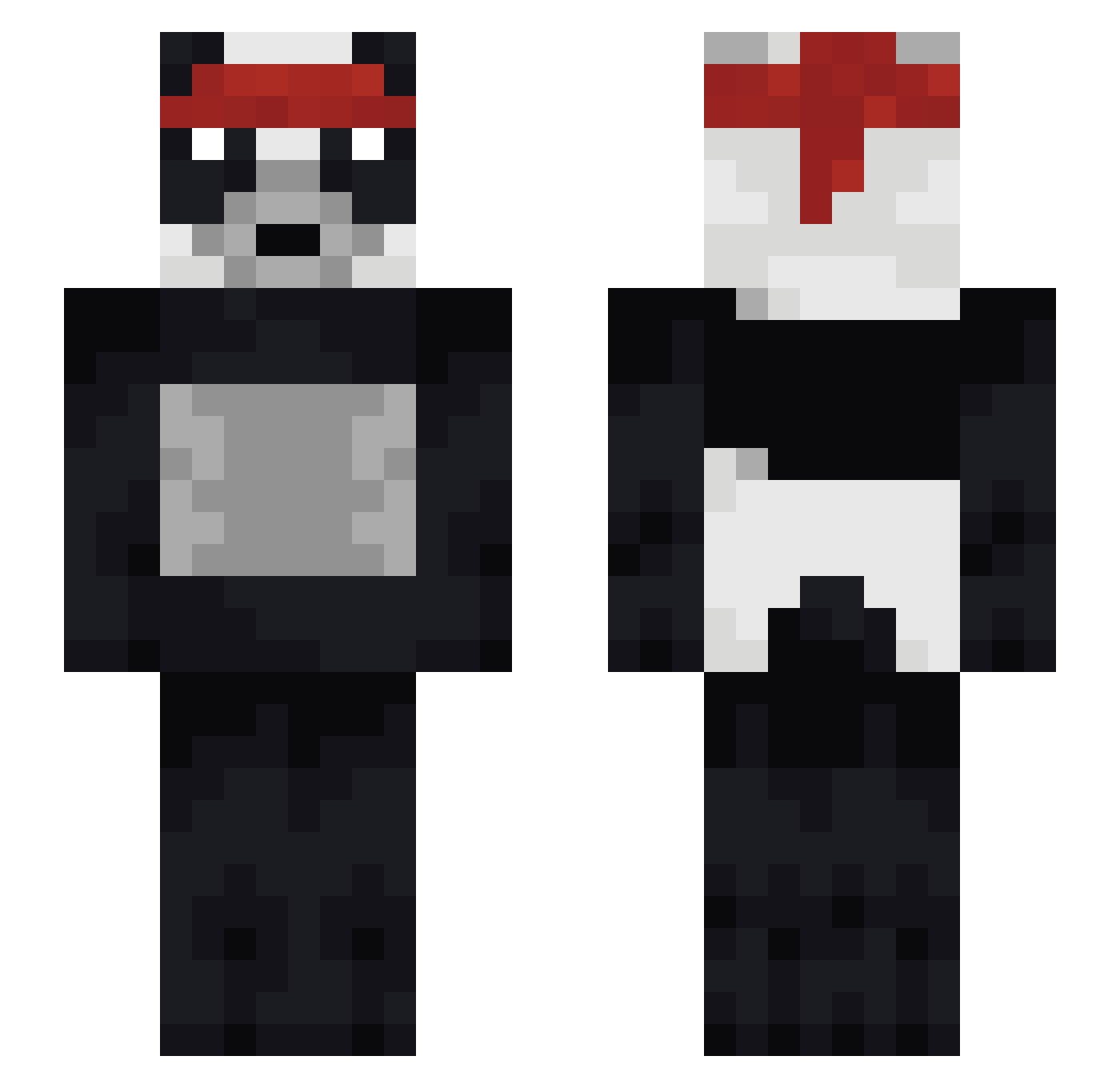 UncleScaniel Minecraft skin, front and back view