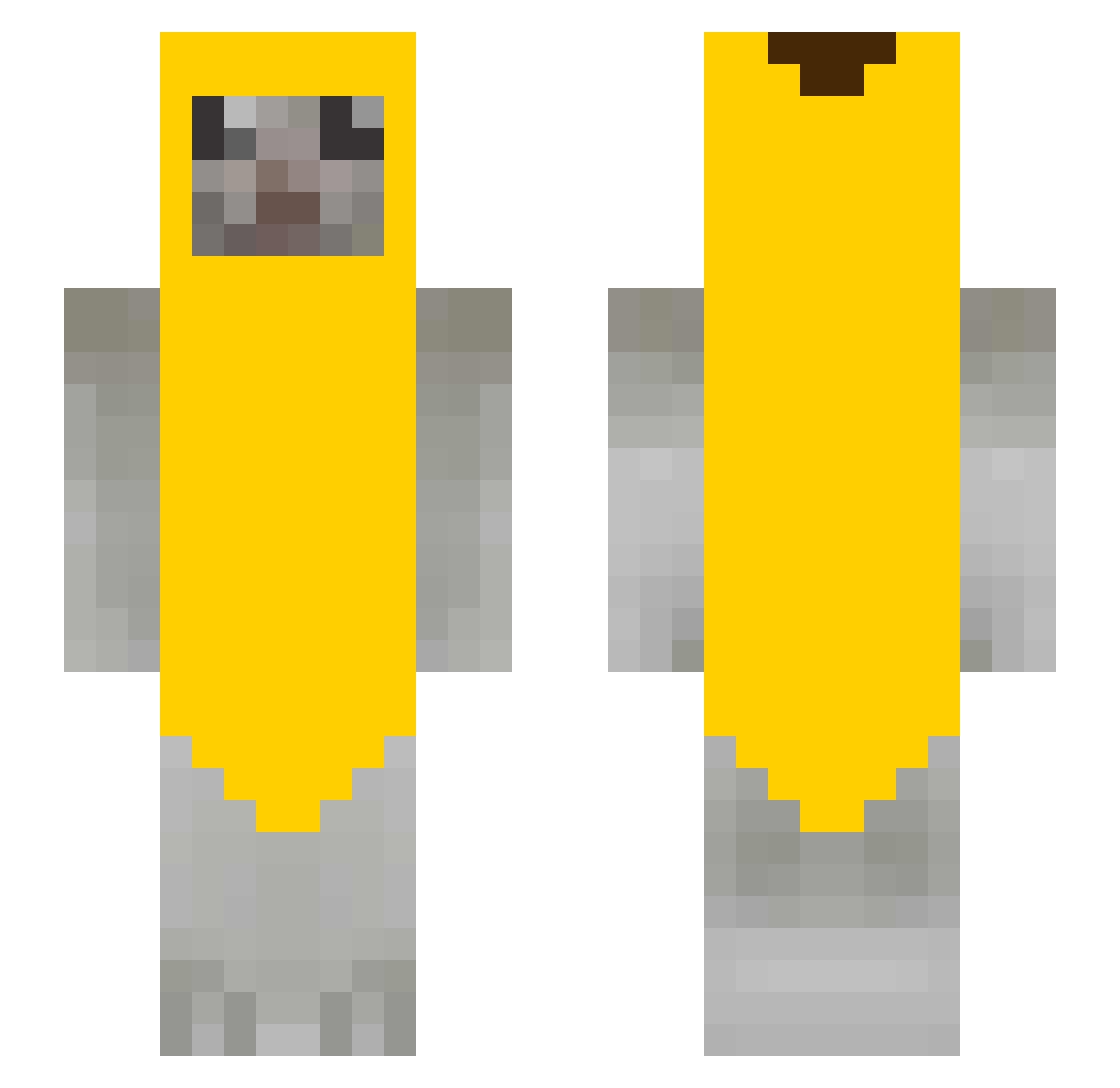 VIIben Minecraft skin, front and back view