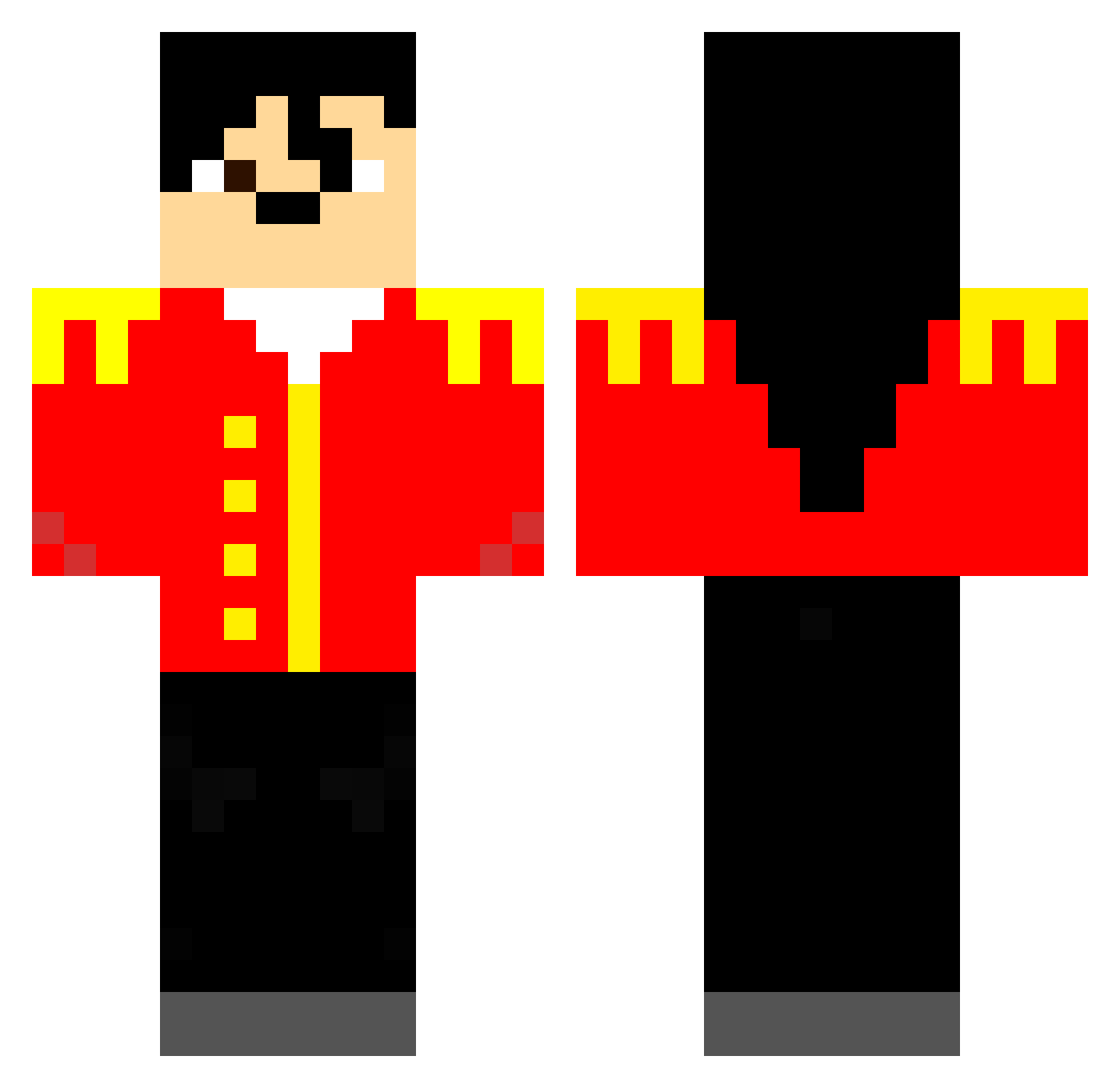 Pretzel1024 Minecraft skin, front and back view