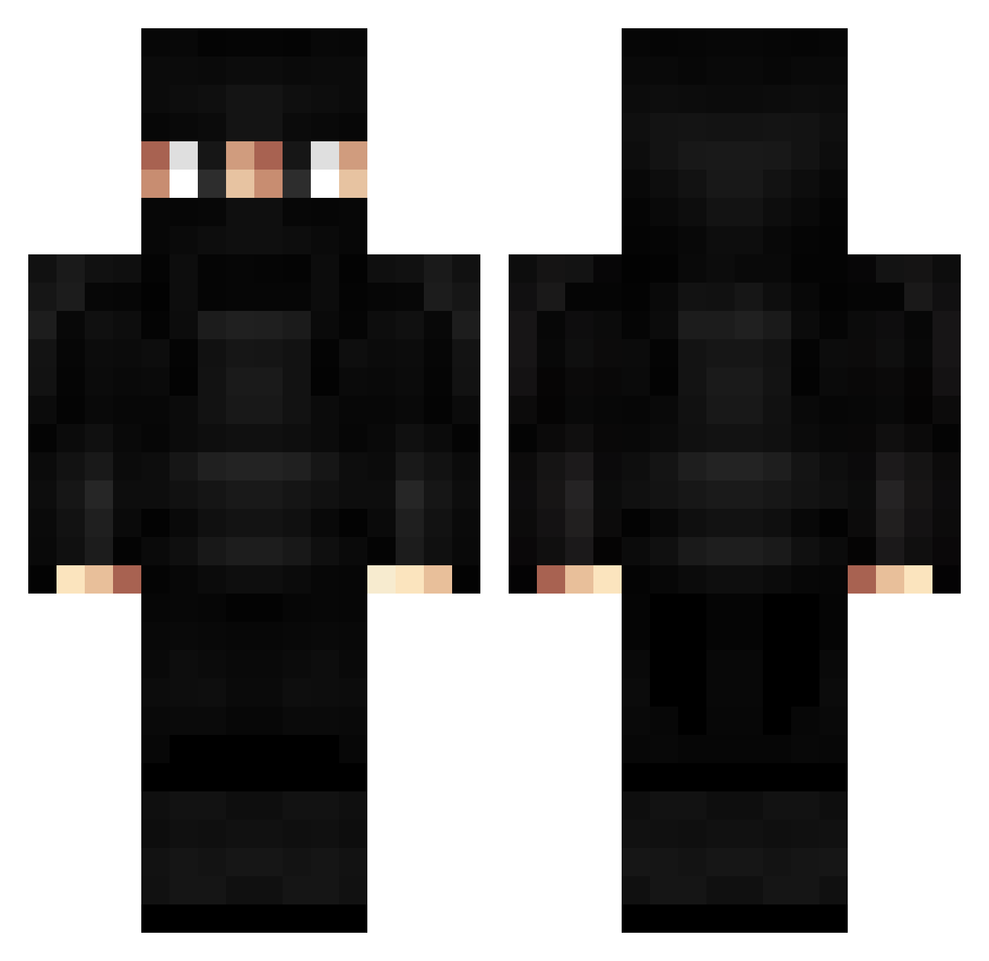 SrAno Minecraft skin, front and back view