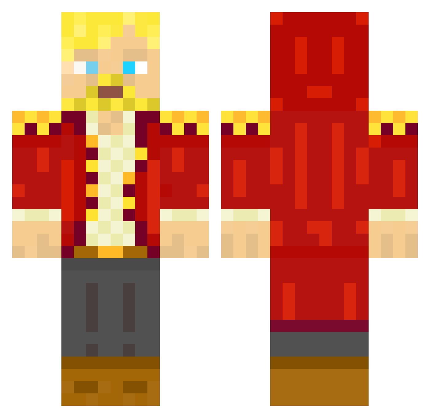 Hylianbrew Minecraft skin, front and back view