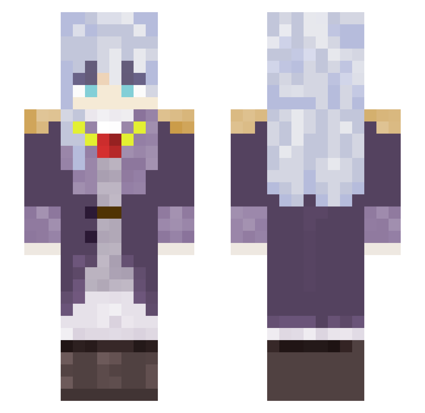 Fa7kon Minecraft skin, front and back view