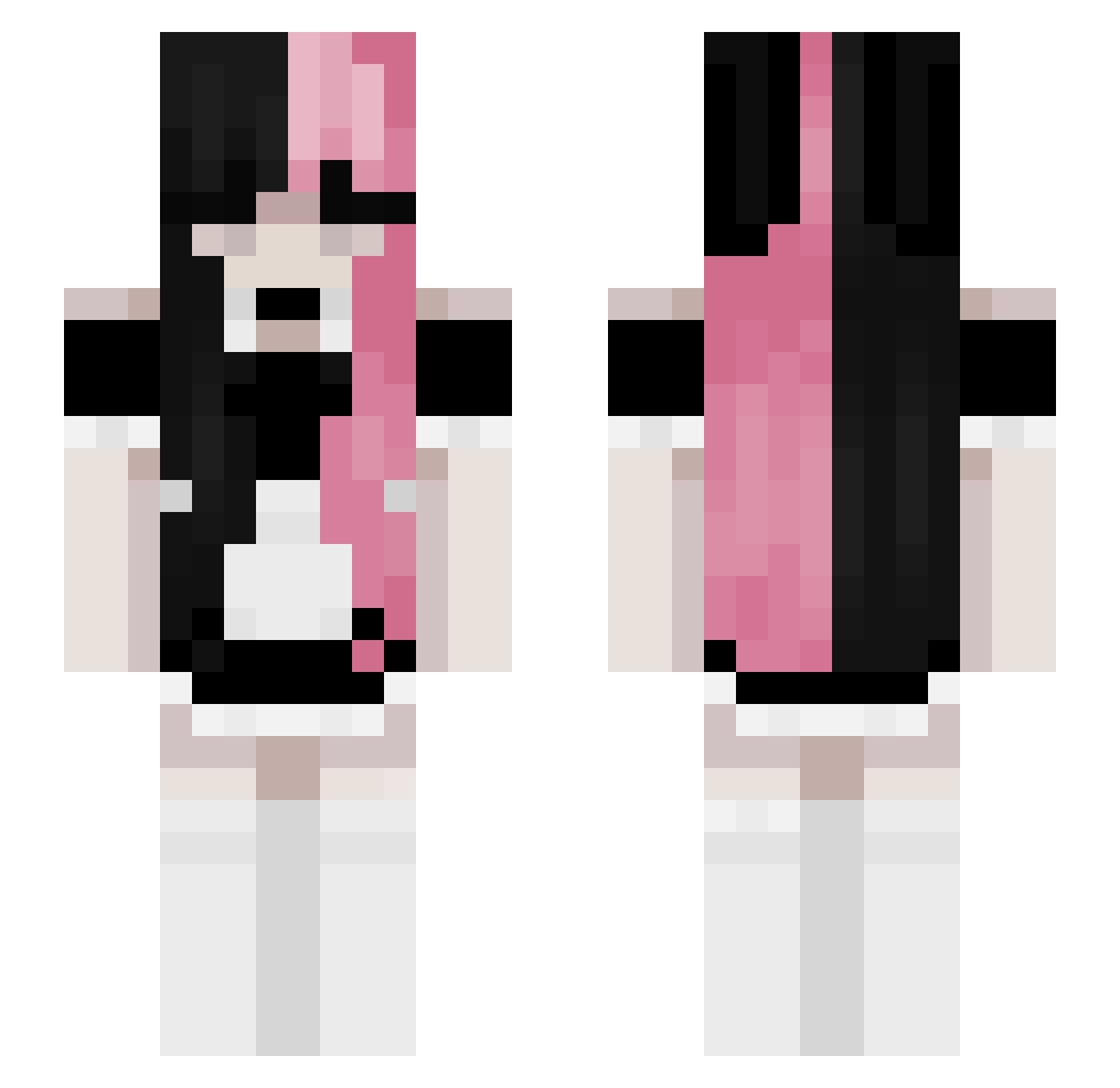 xHermioneGranger Minecraft skin, front and back view