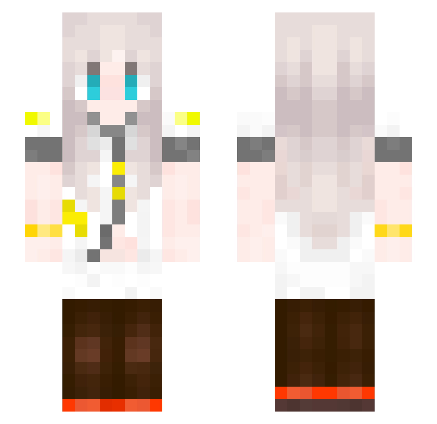 xiaojrt Minecraft skin, front and back view
