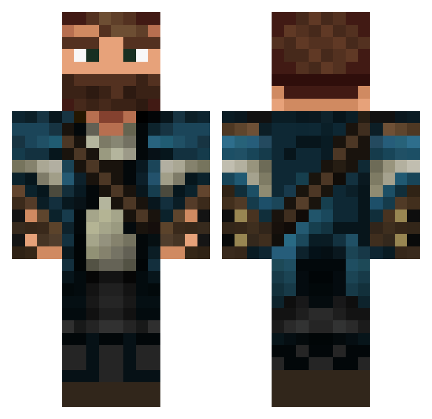 TheCaptain123 Minecraft skin, front and back view